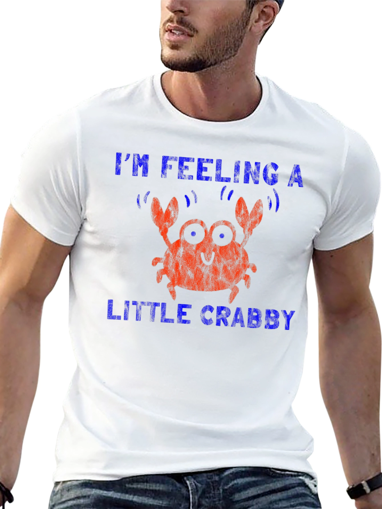 Black Feeling Crabby T-Shirt - Funny Crab Graphic Tee view 13