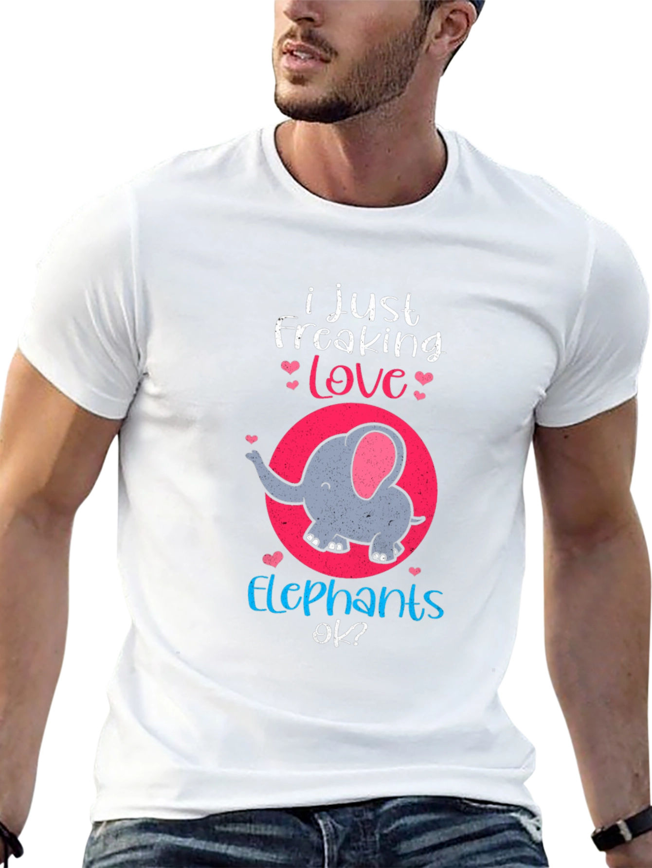 Black Elephant Lover T-Shirt - Freaking Love Elephants Tee view 13