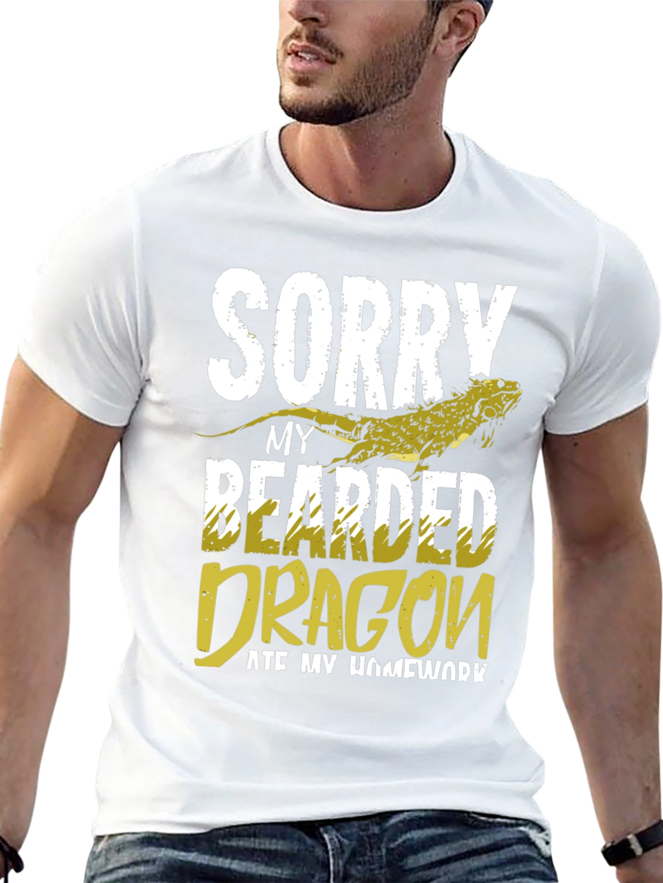 Black Bearded Dragon Ate My Homework Funny Graphic Tee view 13