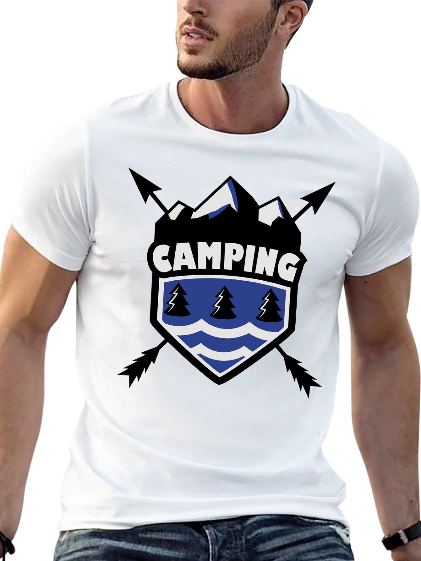 Black Camping Adventure Graphic Tee - Black view 13