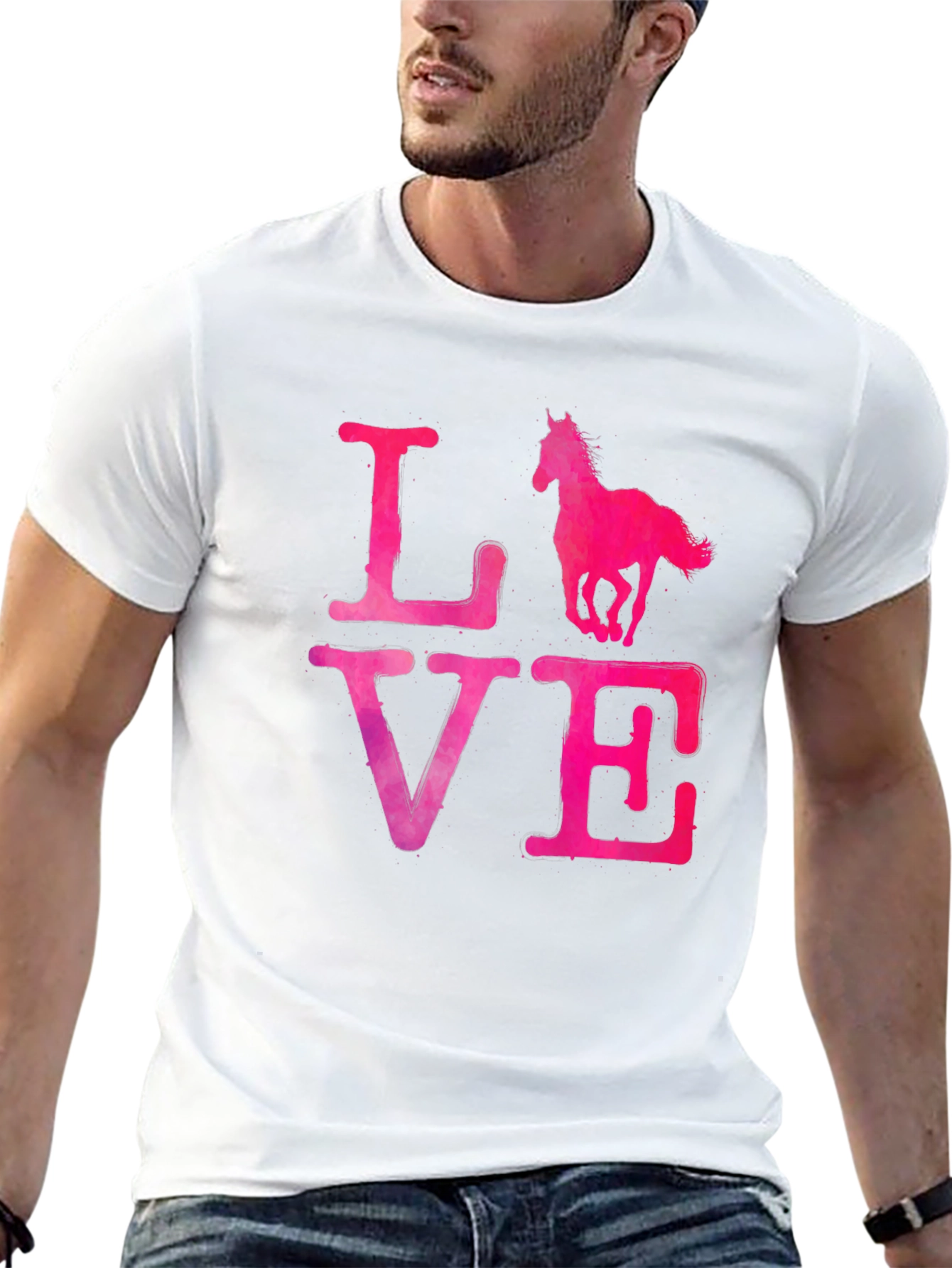 Black Love Horse T-Shirt - Black view 13