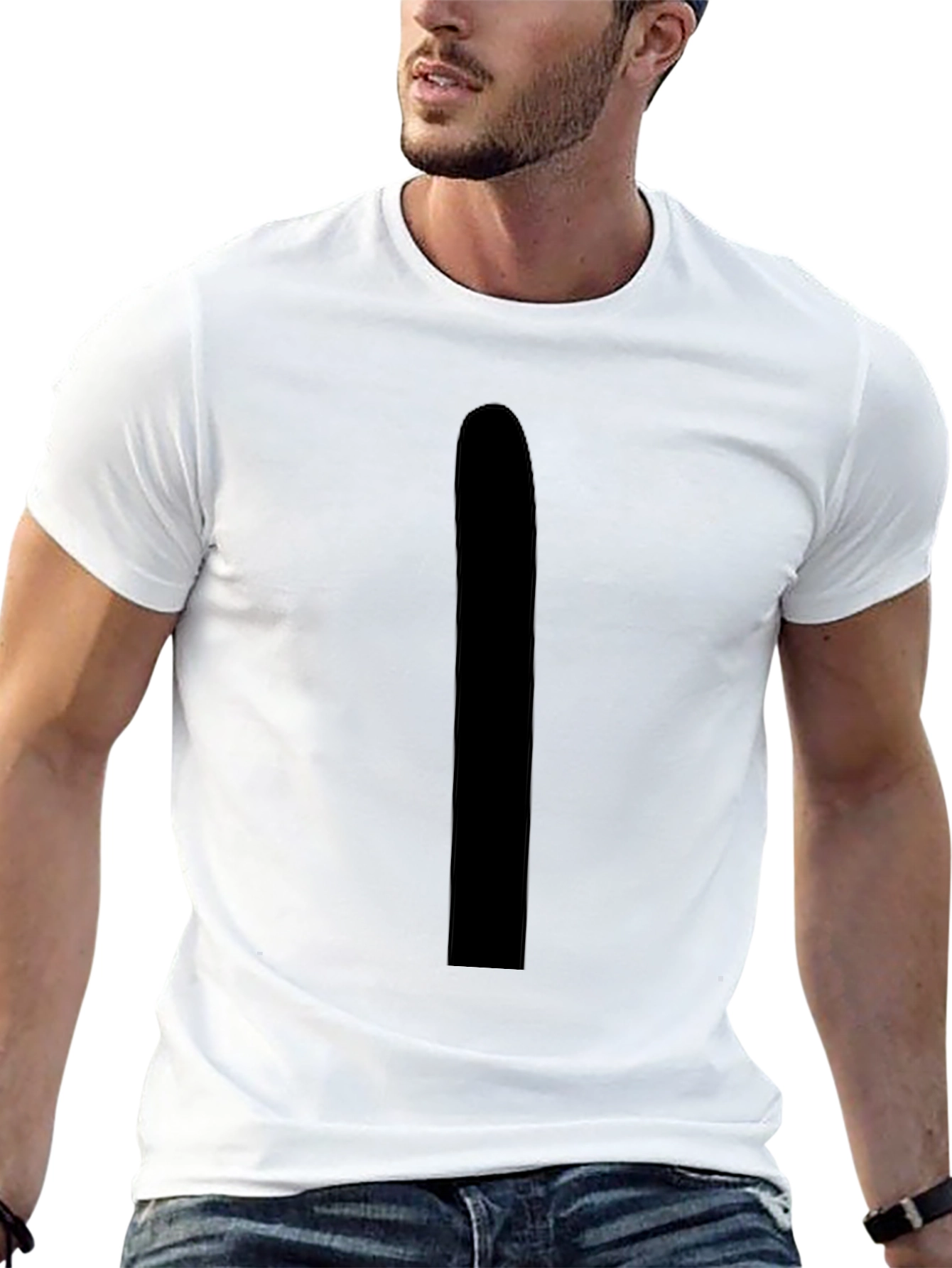 Black Men's Black Crew Neck Graphic Tee view 13