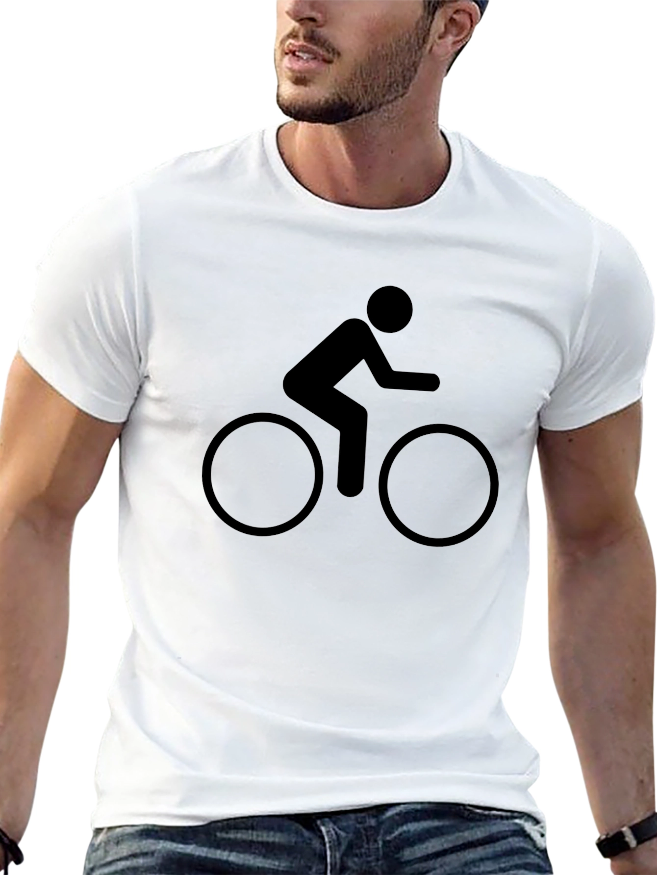 Black Cyclist Graphic Tee - Casual Ride Style view 13