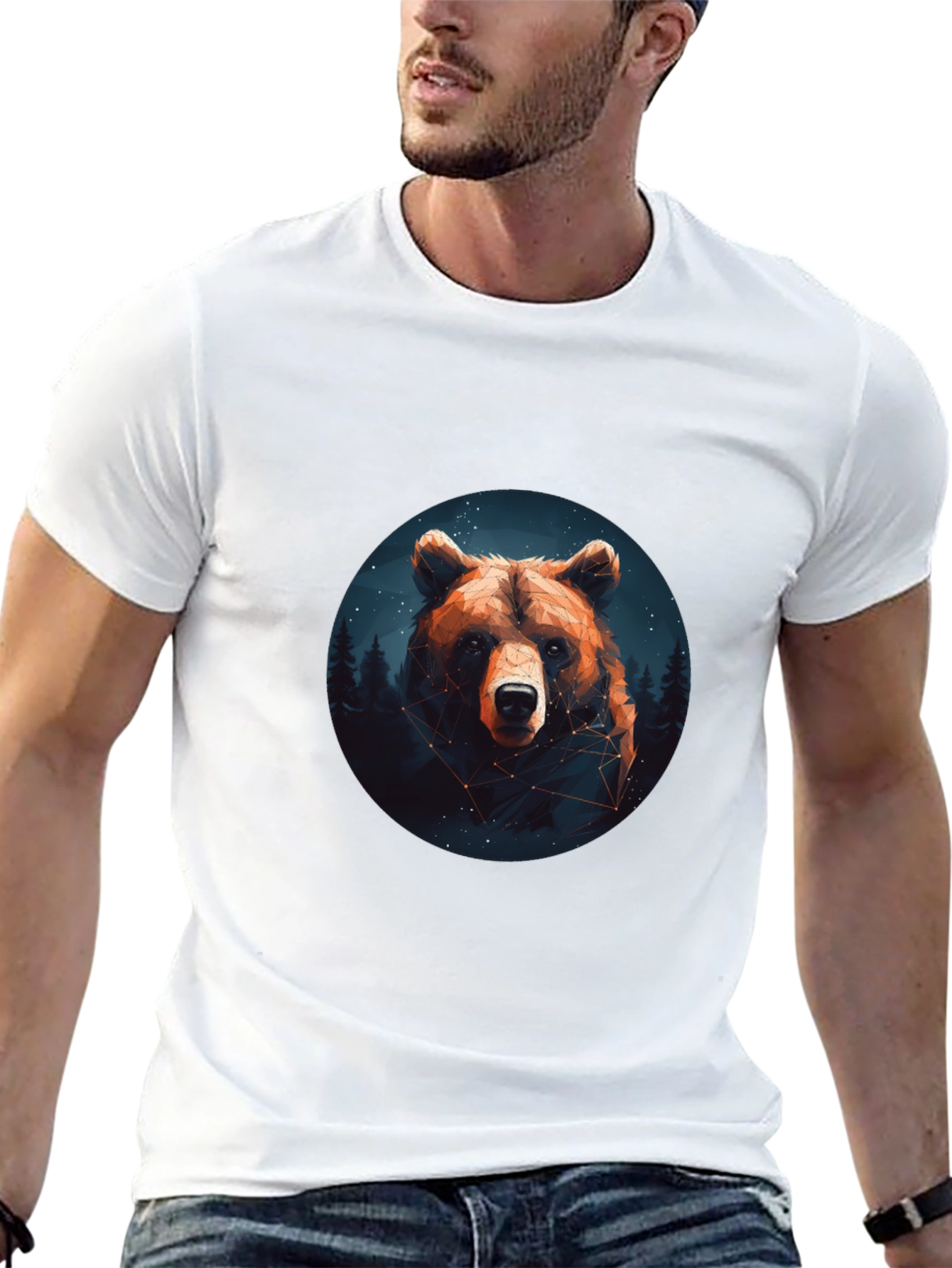 Black Bear Constellation Graphic Black T-Shirt view 13