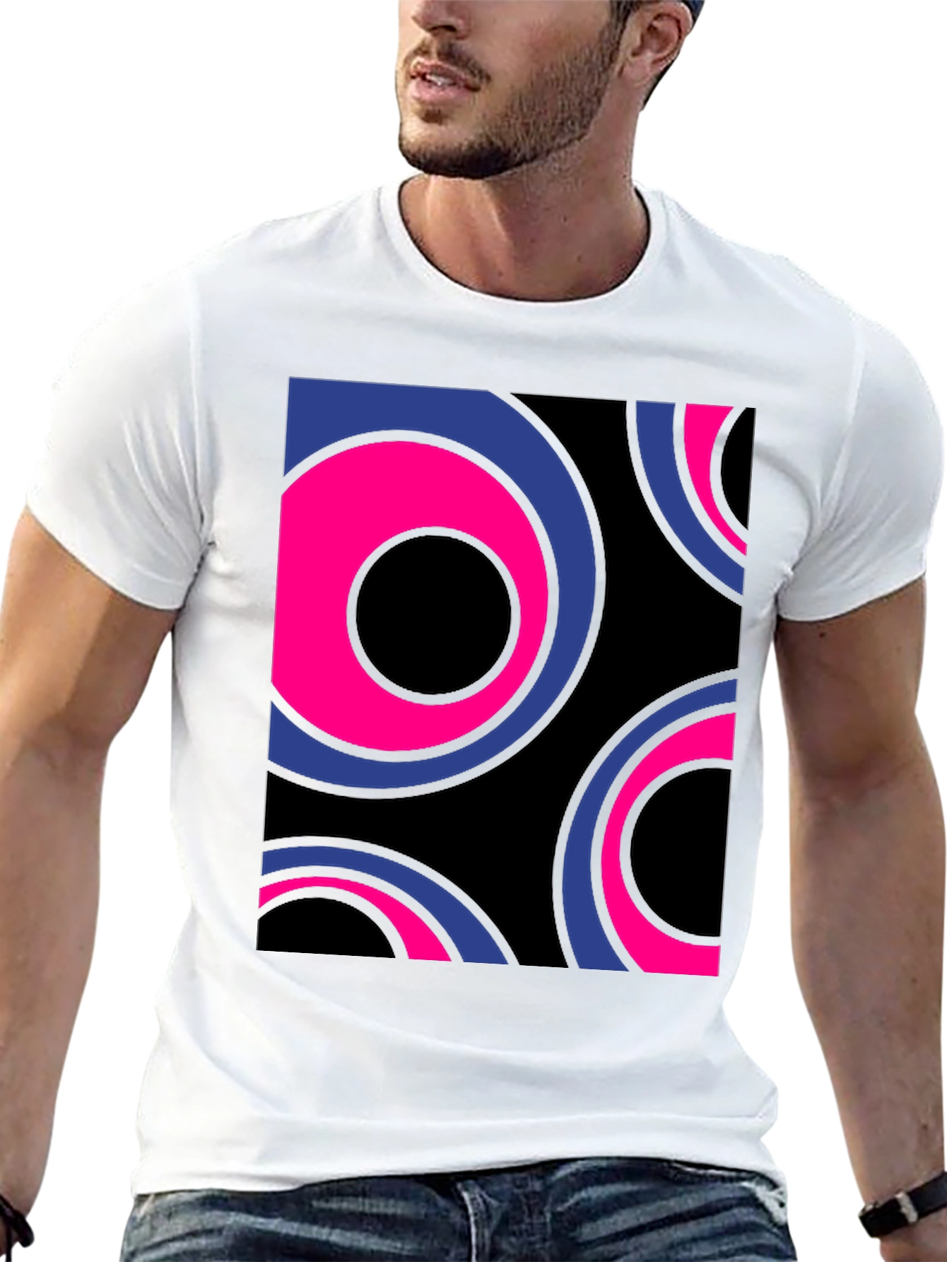Black Retro Circle Graphic Tee - Bold Style view 13
