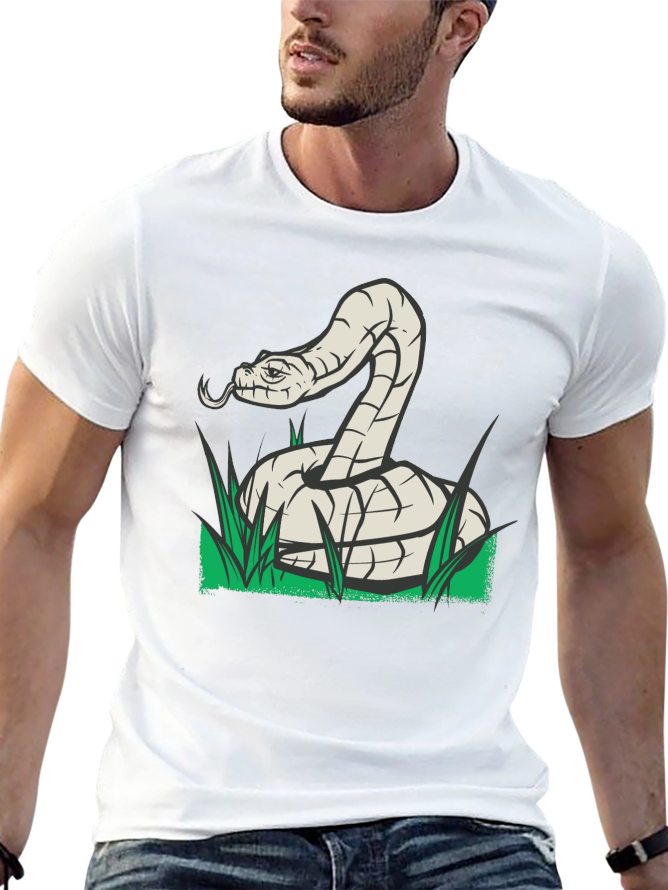 Snake Graphic Tee - Black Cotton T-Shirt - 13