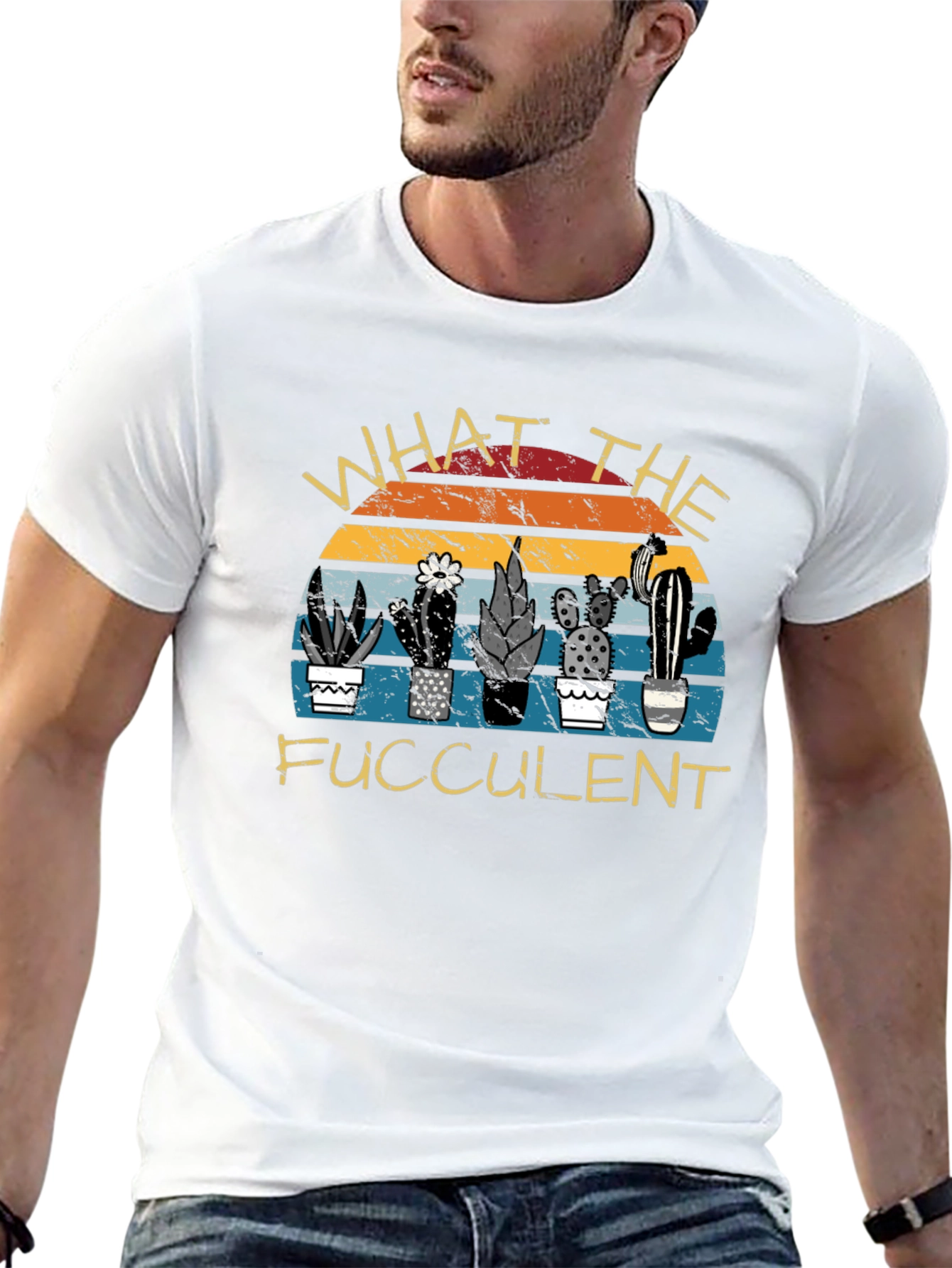 Black What the Fucculent Graphic T-Shirt view 13