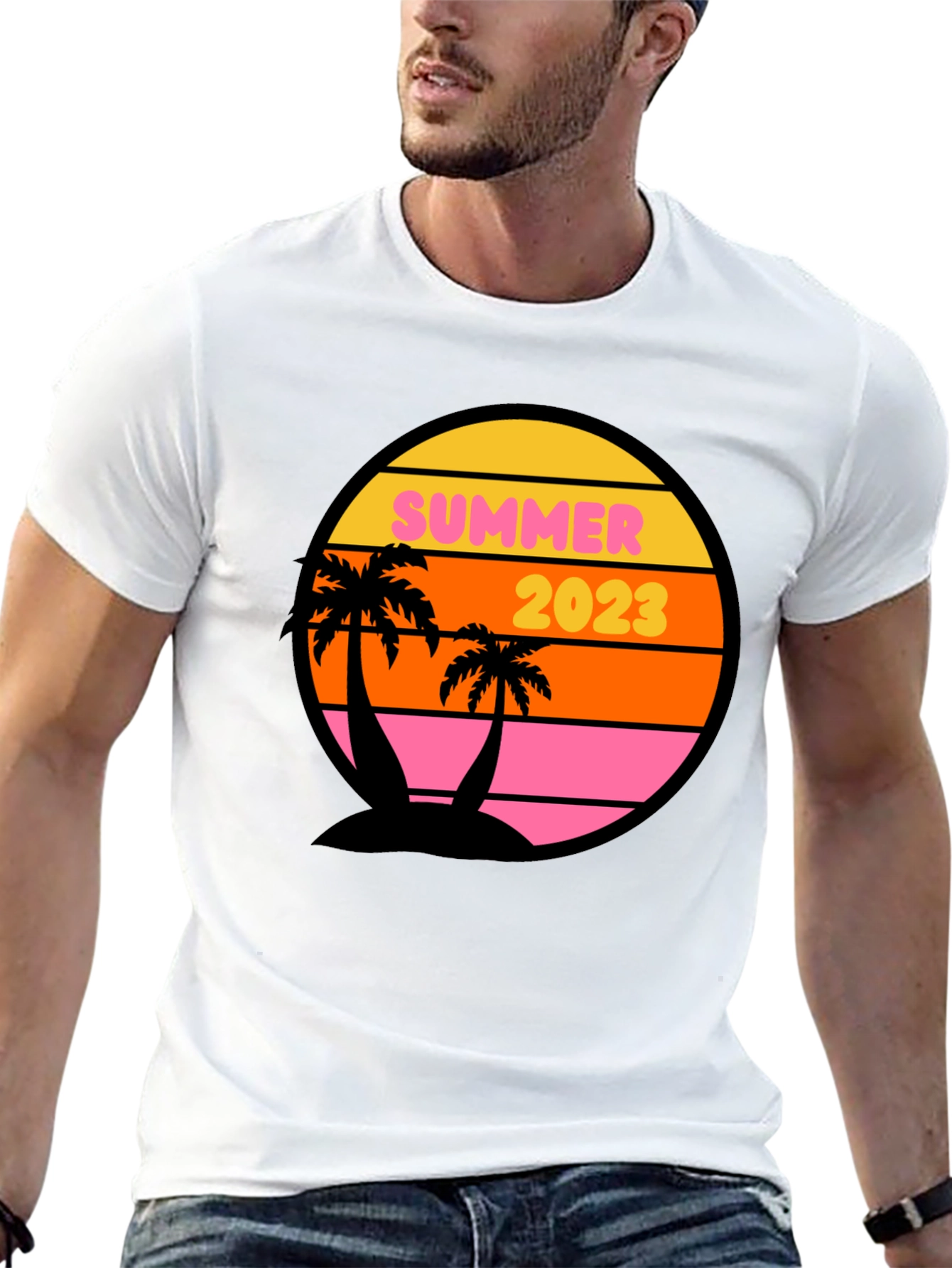 Black Summer 2023 Palm Tree Graphic Tee - Black view 13