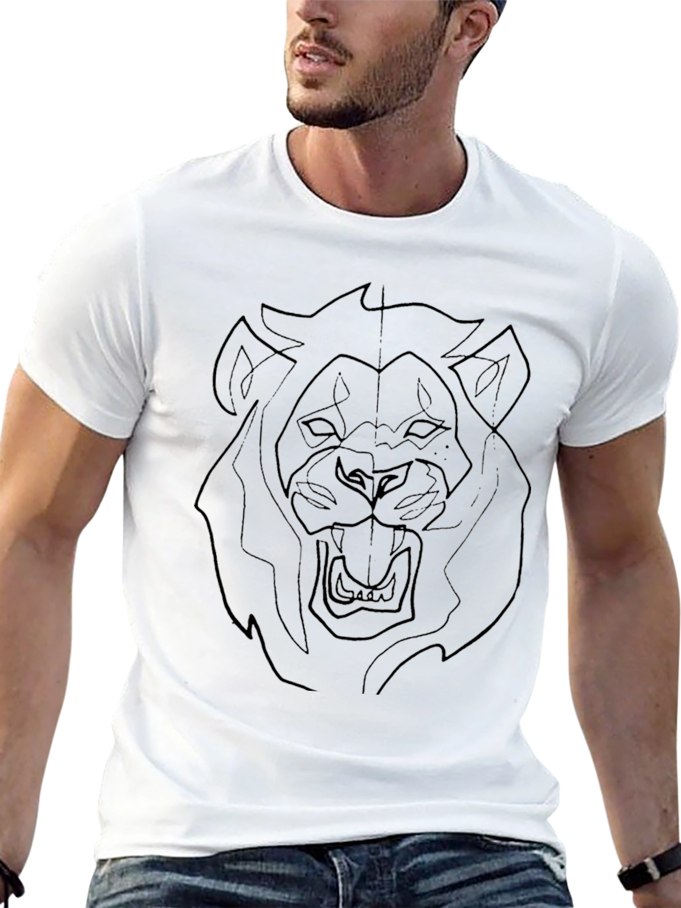 Black Lion Graphic Black T-Shirt view 13