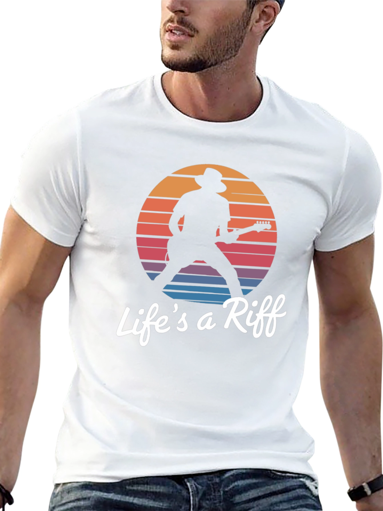 Black Life's a Riff Graphic Tee - Music Lover T-Shirt view 13