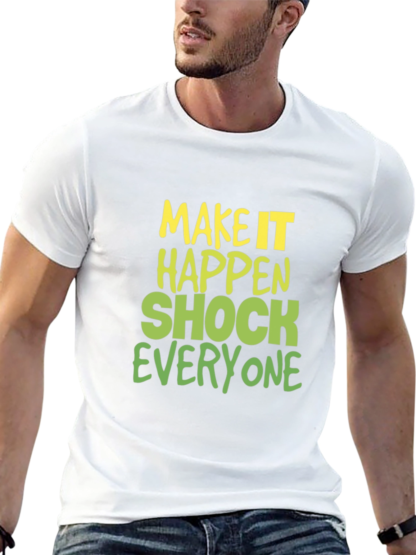 Black Make it Happen Graphic Tee - Black Cotton Blend view 13