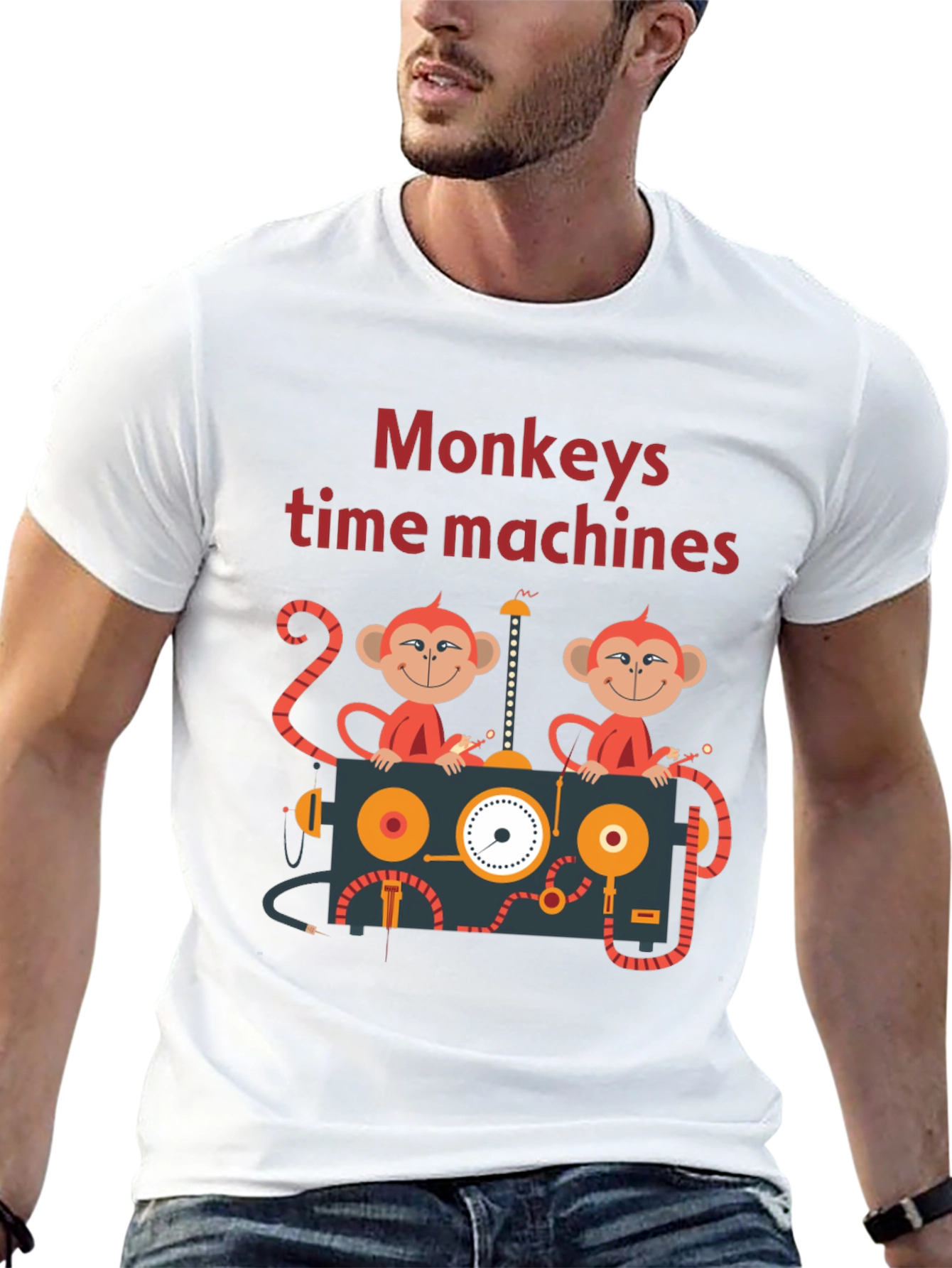 Black Monkeys Time Machines Graphic Tee - Black Cotton T-Shirt view 13