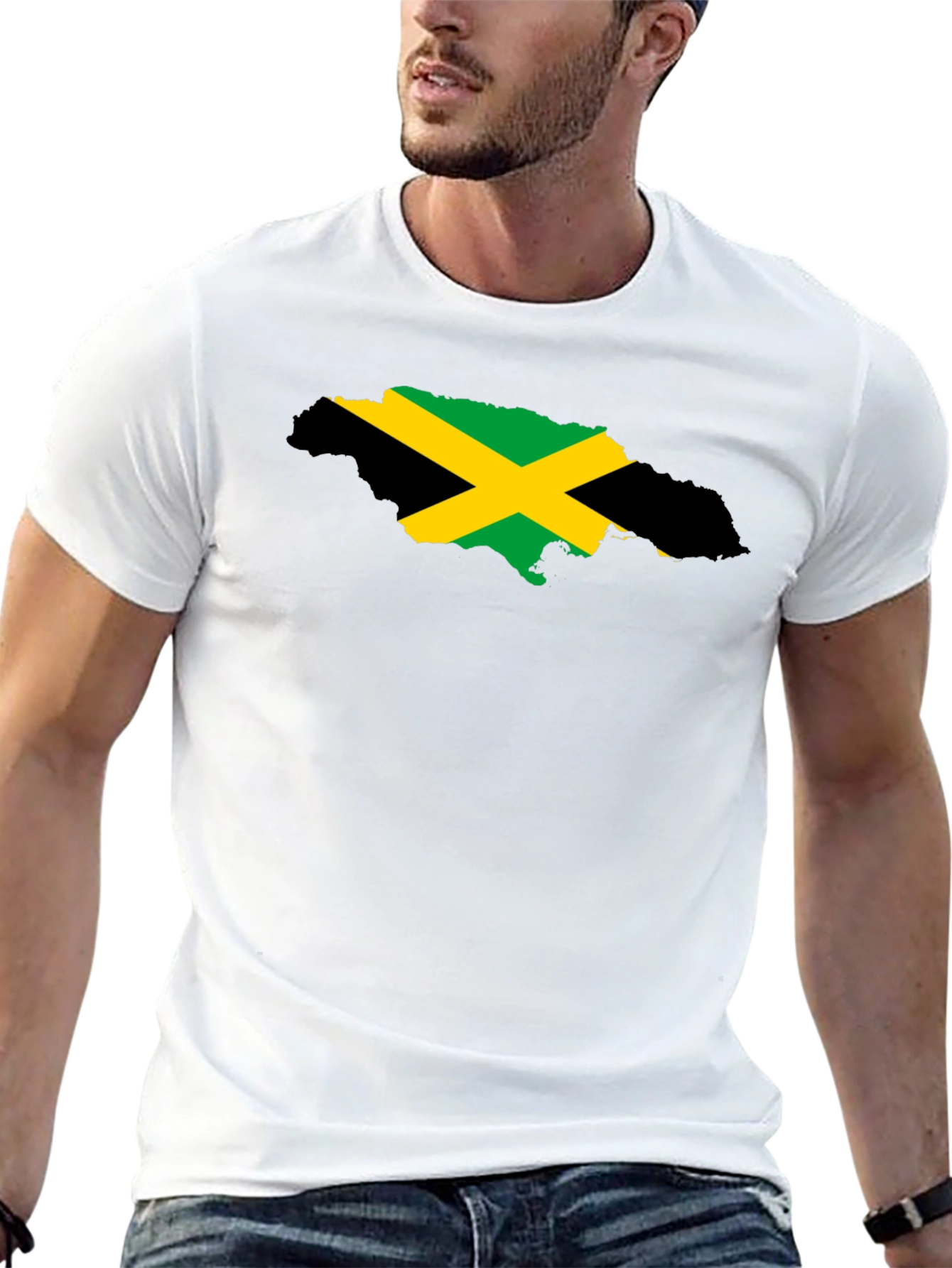 Jamaica Flag Map Black T-Shirt - Island Pride - 13