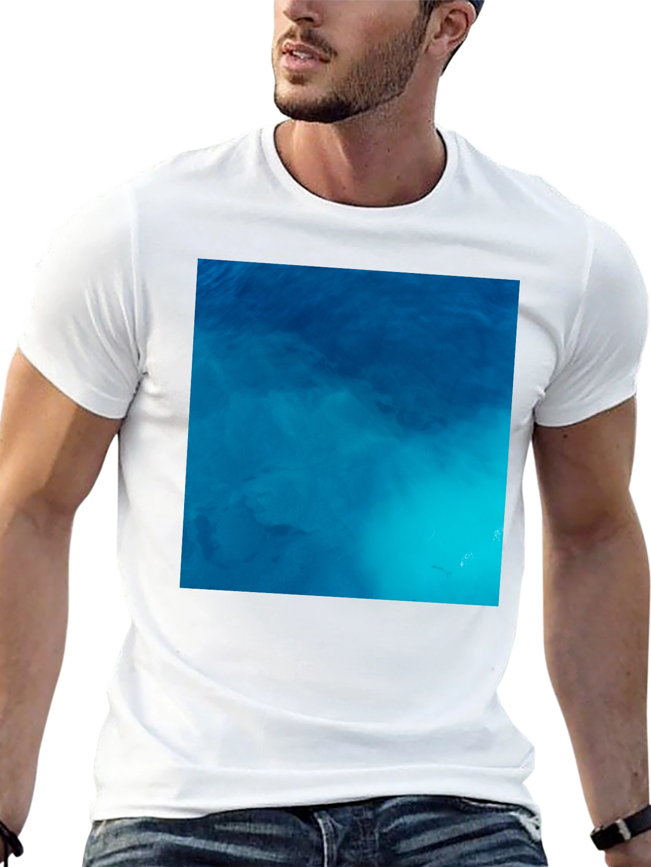 Black Ocean Water Graphic Tee - Relaxed Fit Black Shirt view 13