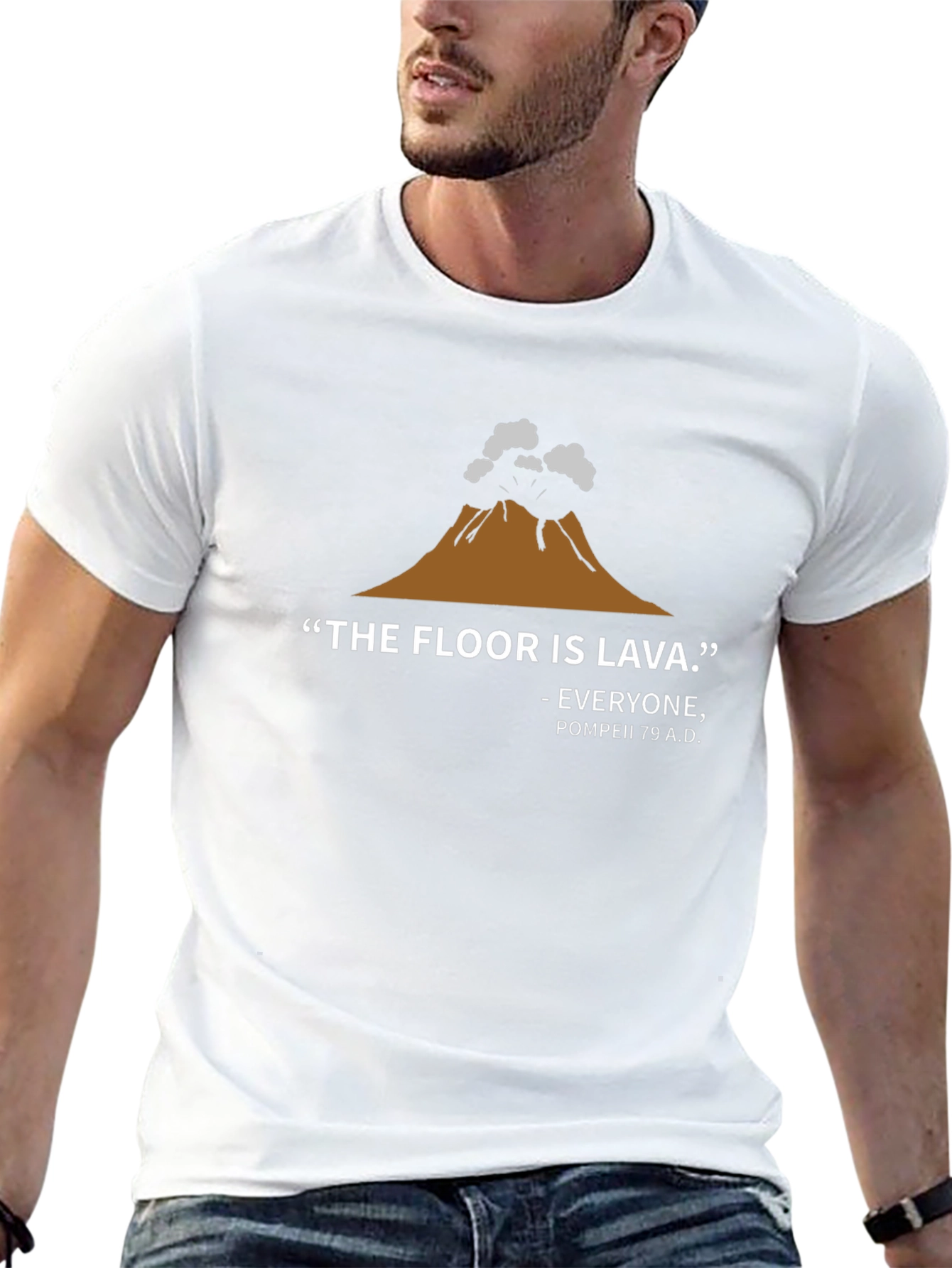 Black The Floor is Lava Tee - Pompeii 79 A.D. T-Shirt view 13