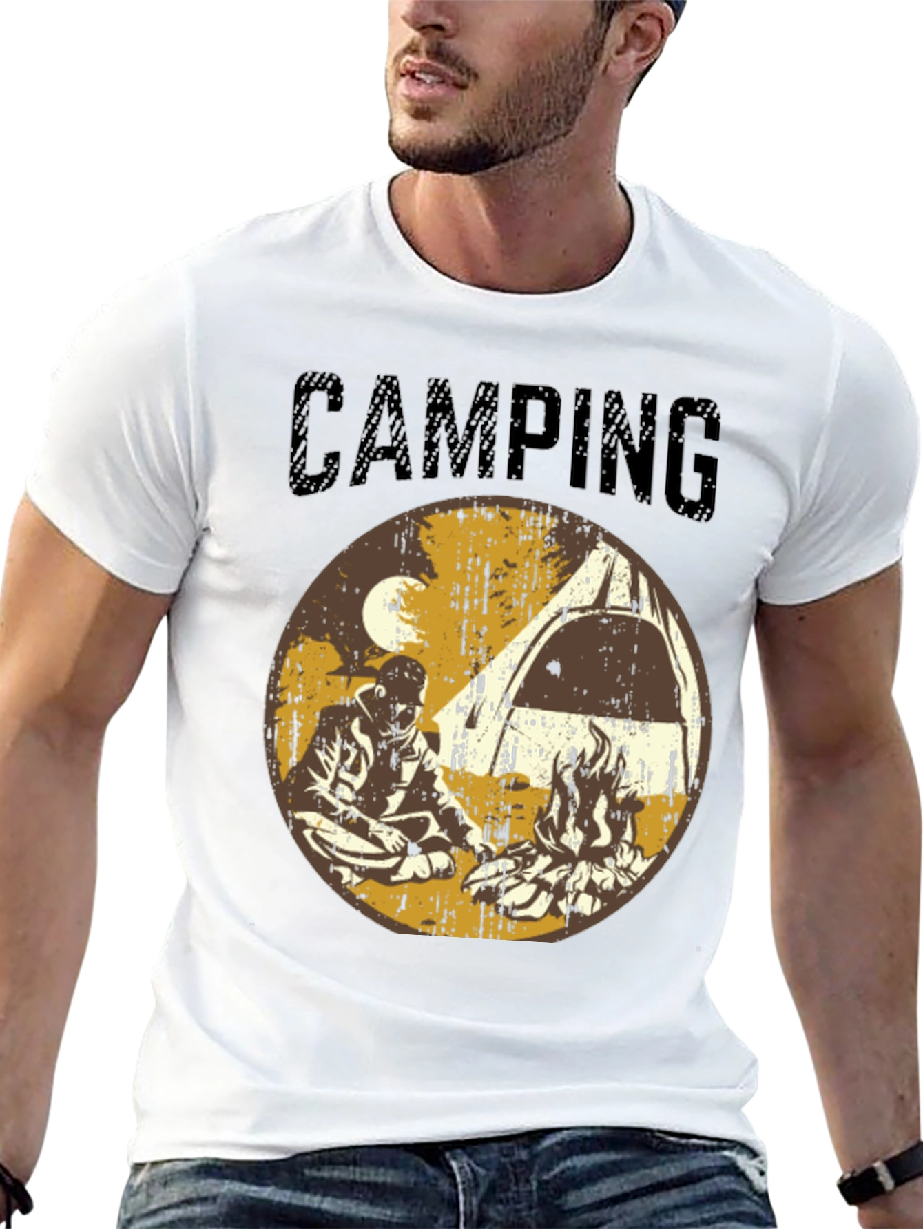 Black Vintage Camping Graphic T-Shirt view 13