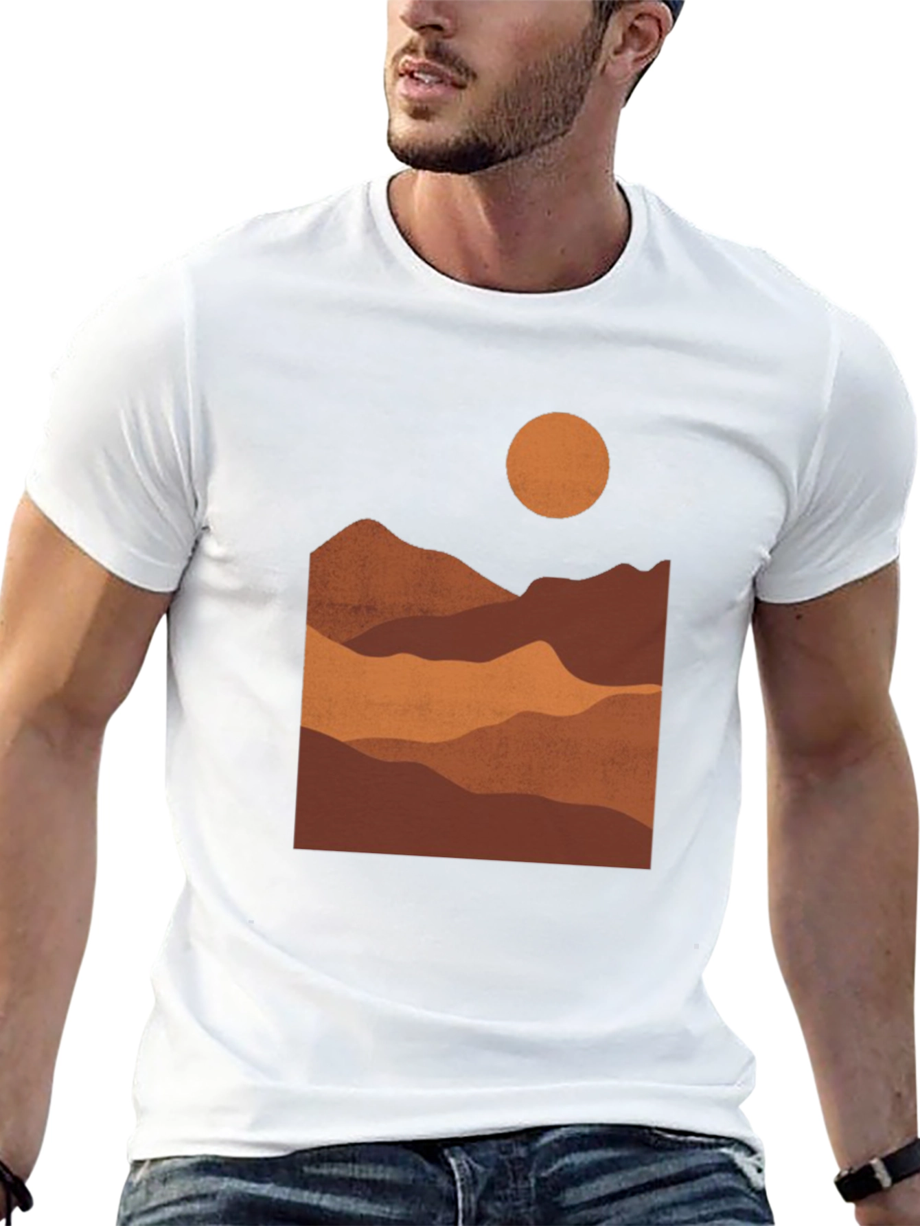 Black Mountains at Sunset Black Graphic Tee view 13