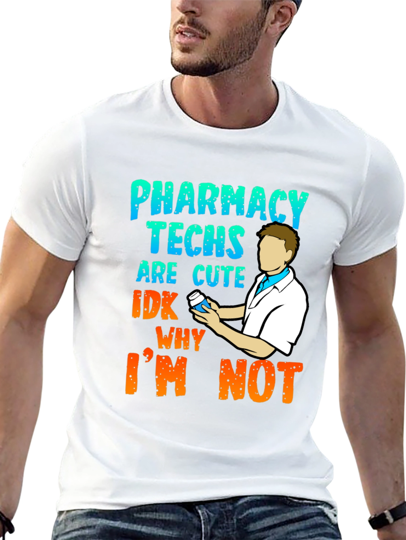 Black Pharmacy Techs are Cute T-Shirt view 13