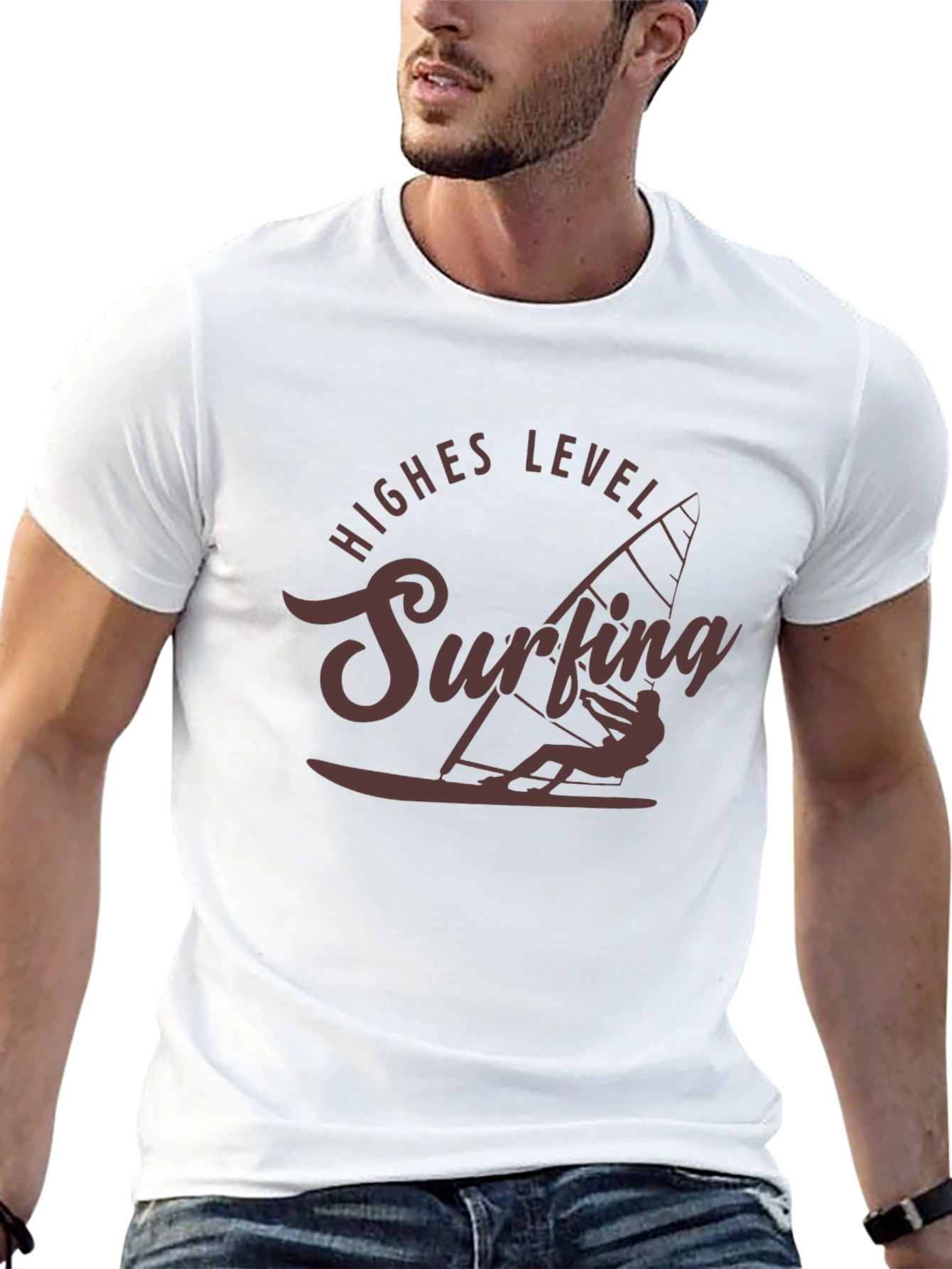 Black Surfing T-Shirt - Highest Level Design, Casual Wear view 13