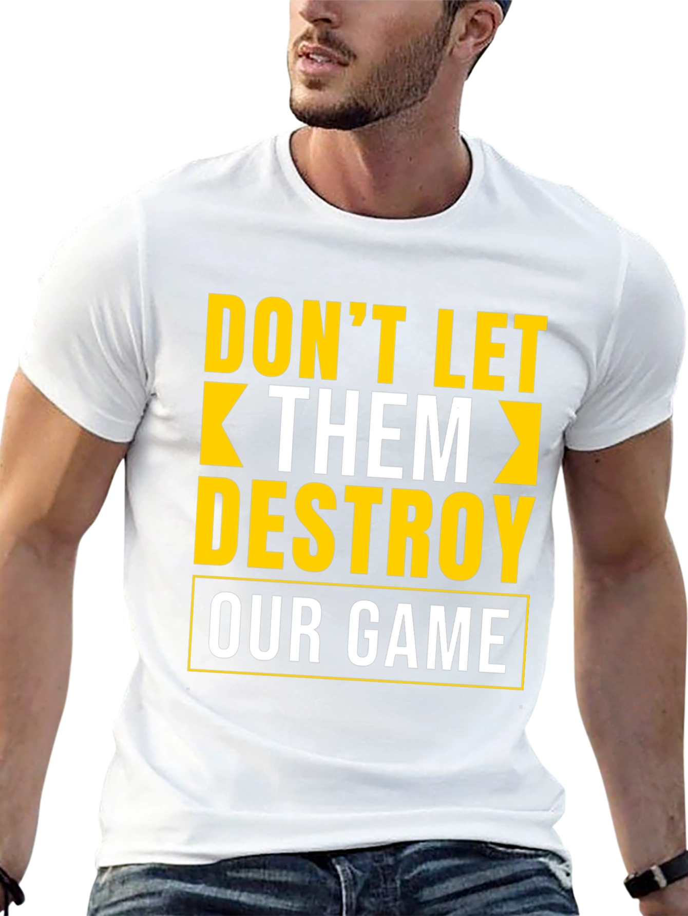 Black Don't Let Them Destroy Our Game Graphic Tee view 13