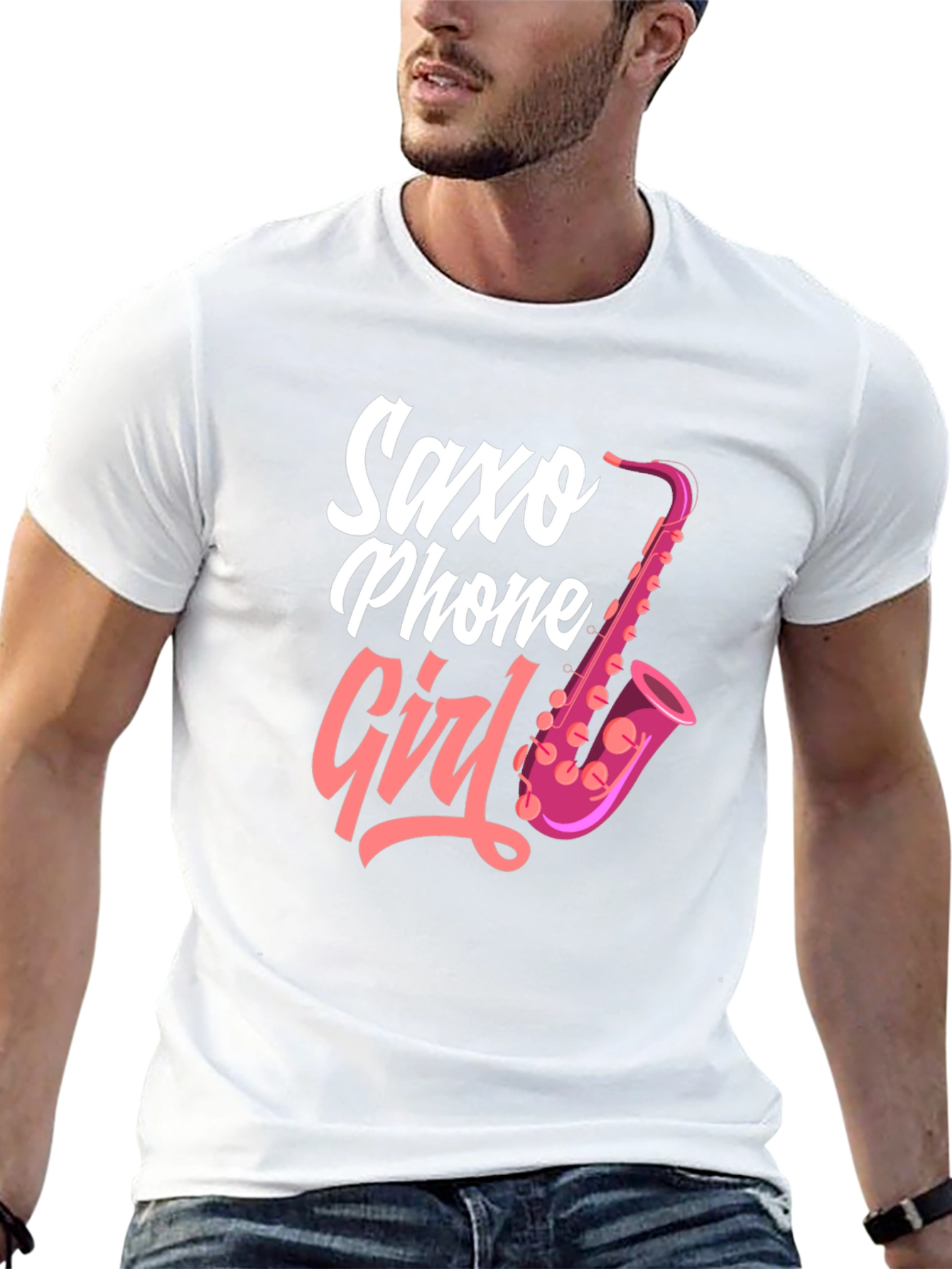 Black Saxo Phone Girl Black T-Shirt view 13