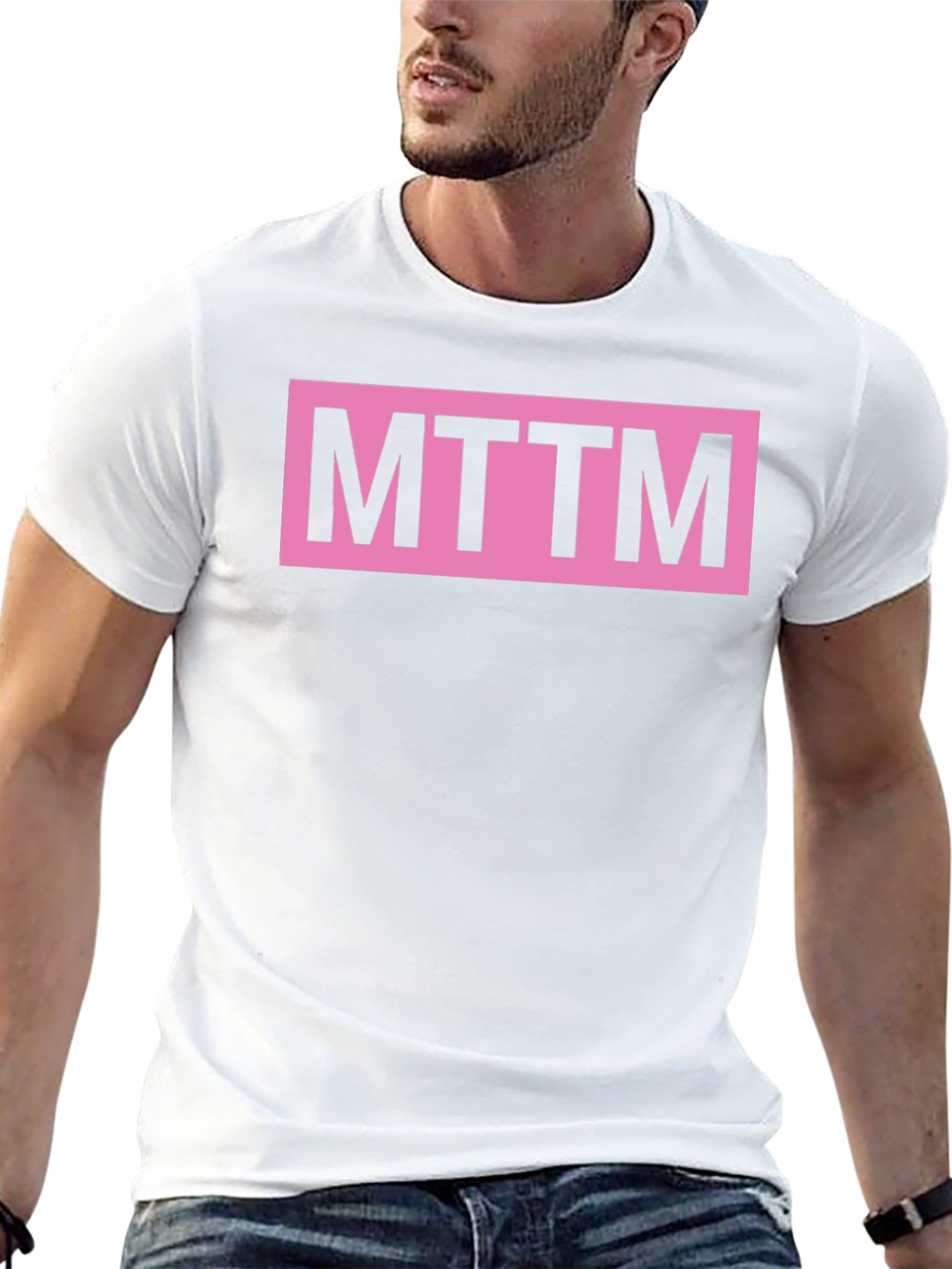Black MTTM Graphic Tee - Pink Logo on Black Cotton Shirt view 13