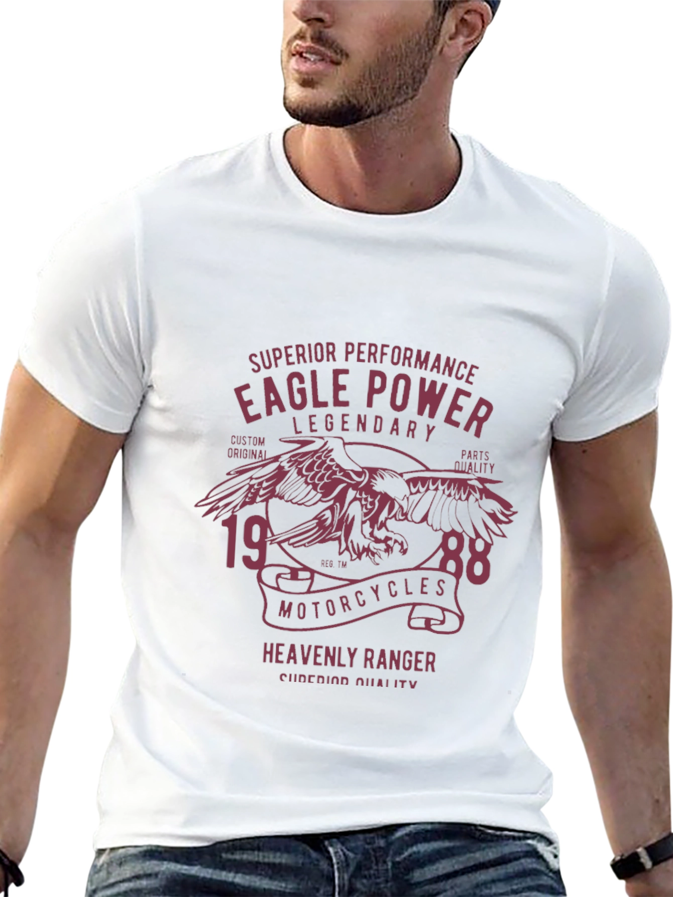 Black Eagle Power Motorcycle T-Shirt - Legendary Design view 13