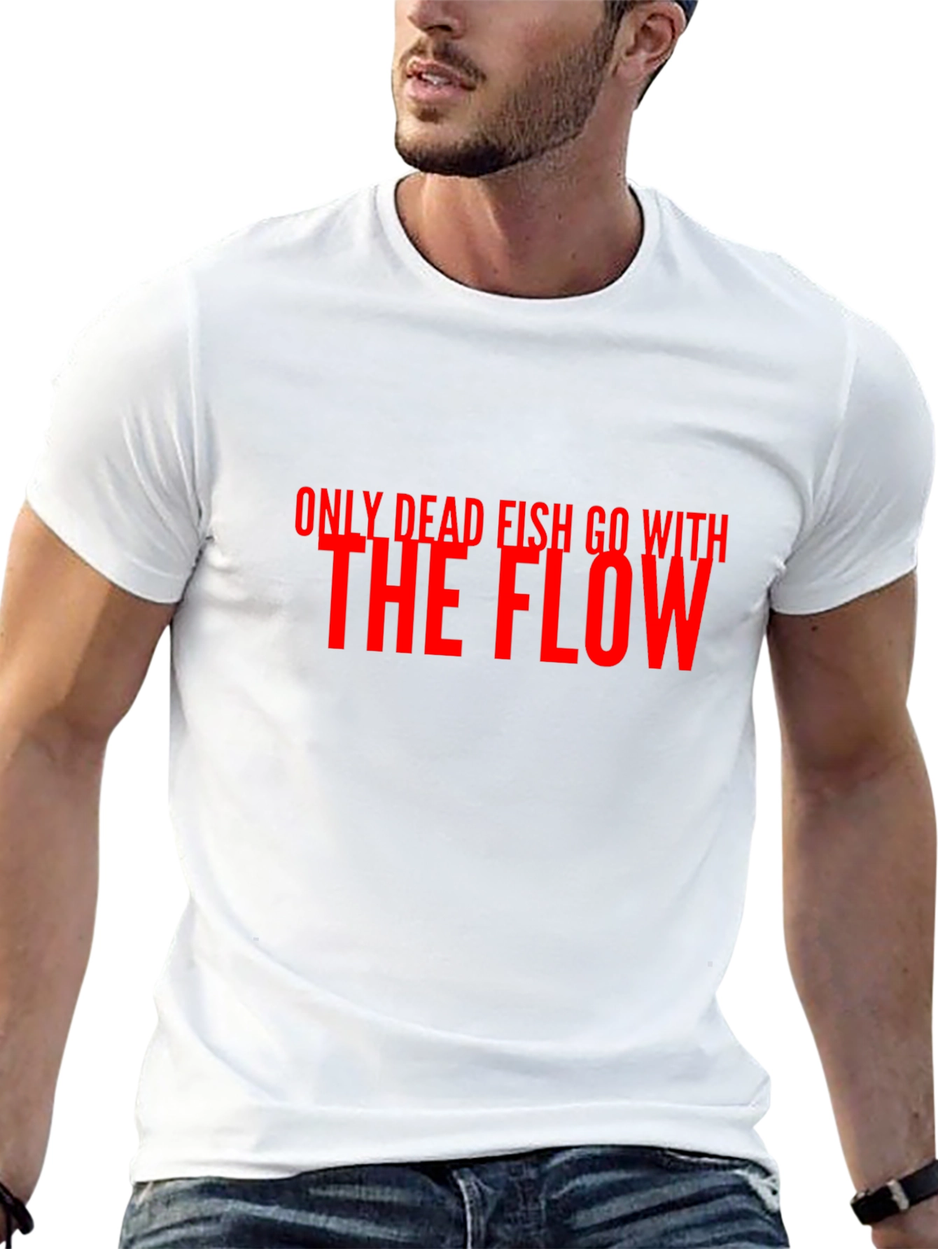 Black Only Dead Fish Go With The Flow Graphic Tee view 13