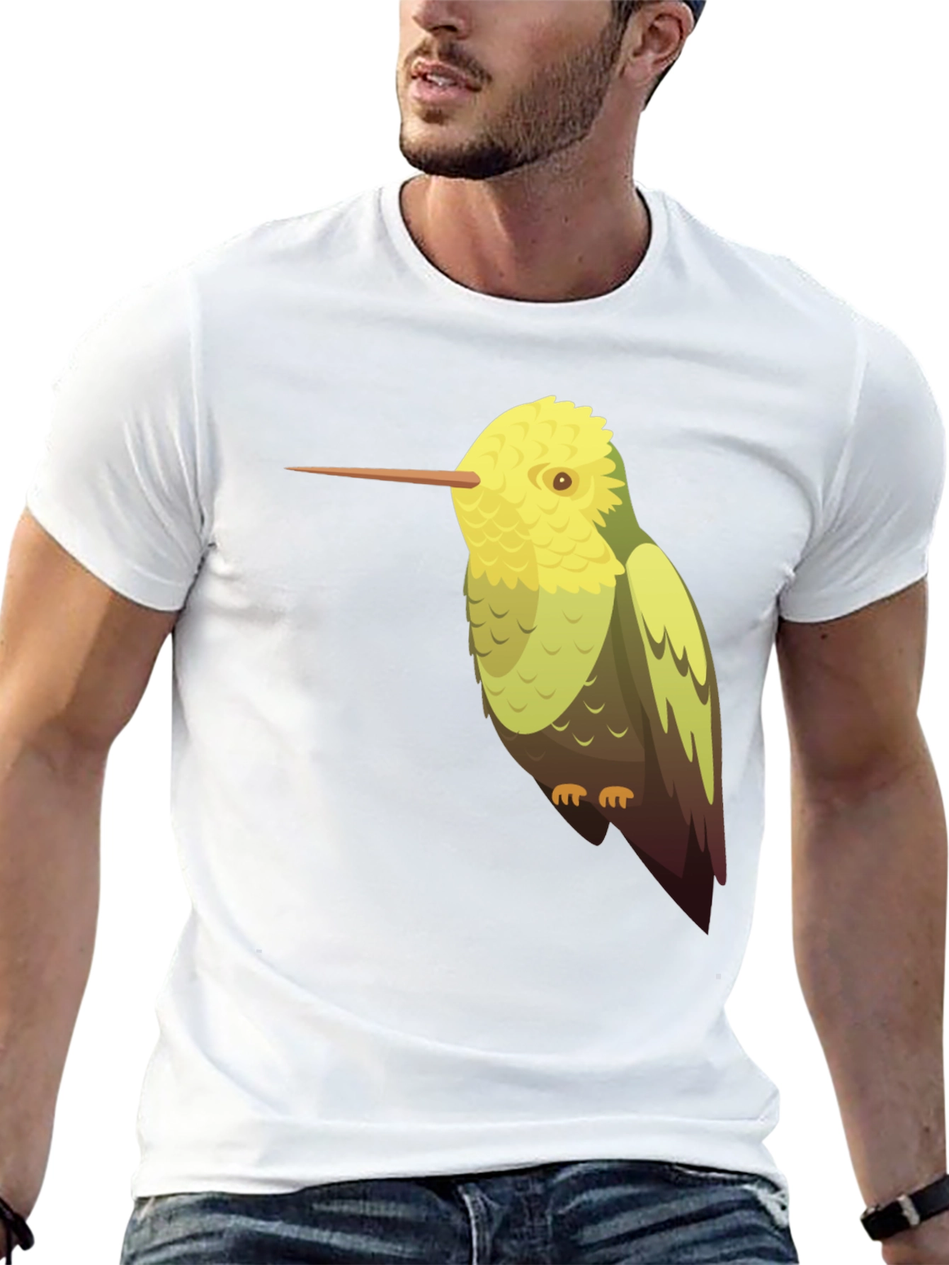 Black Hummingbird Graphic Tee - Black Cotton Blend view 13