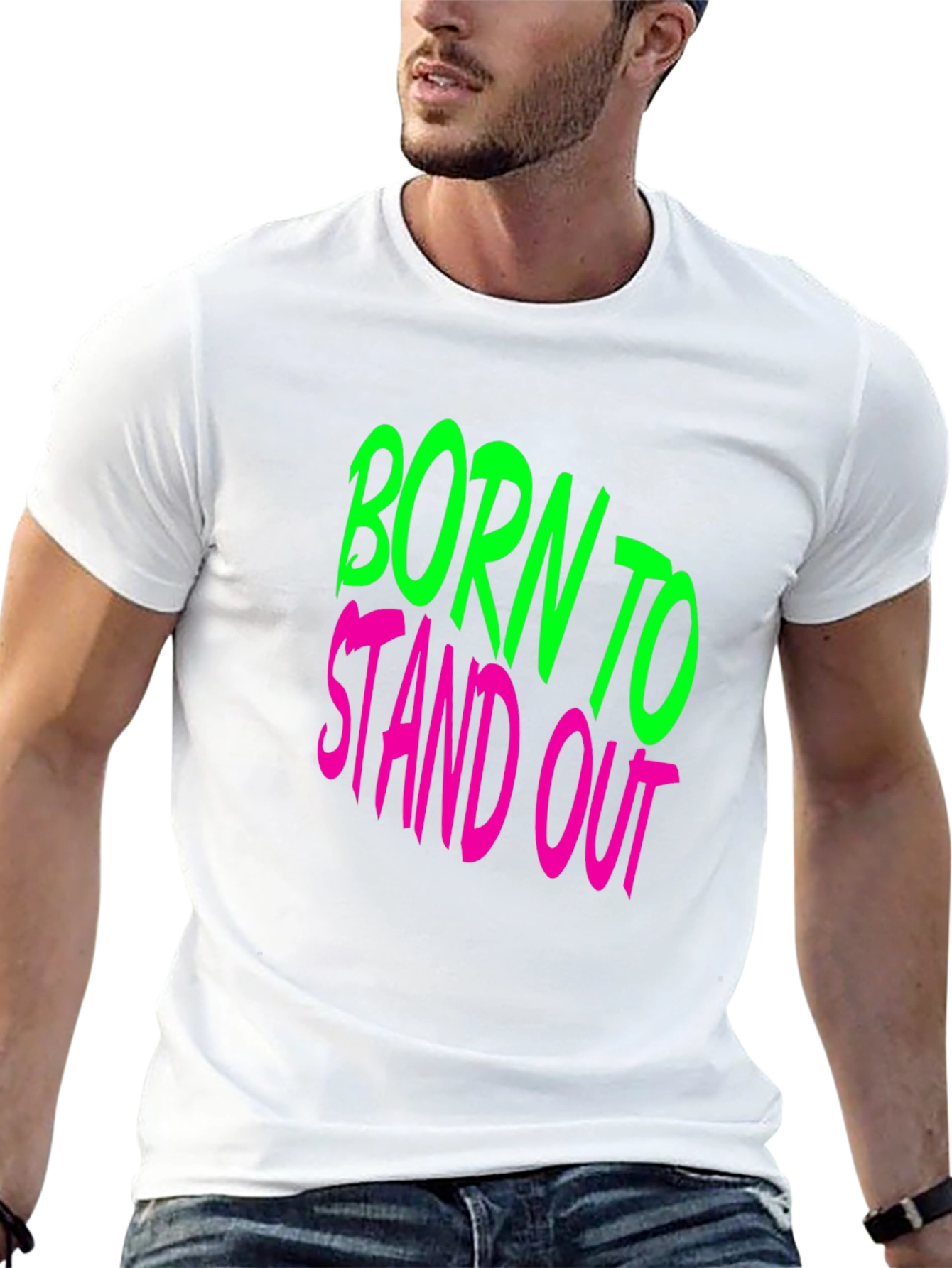 Black Born to Stand Out Graphic T-Shirt view 13