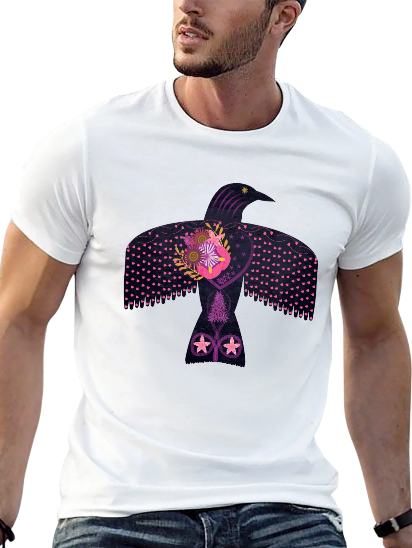 Black Raven Graphic Tee - Artistic Design view 13