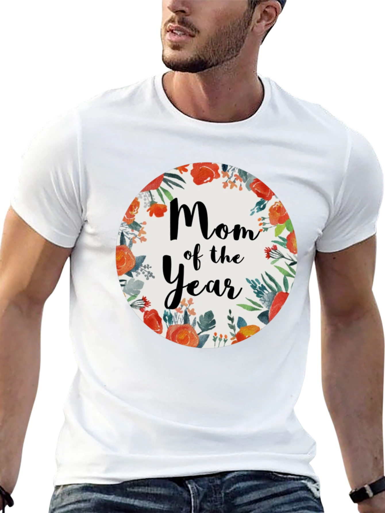 Black Mom of the Year Floral T-Shirt view 13
