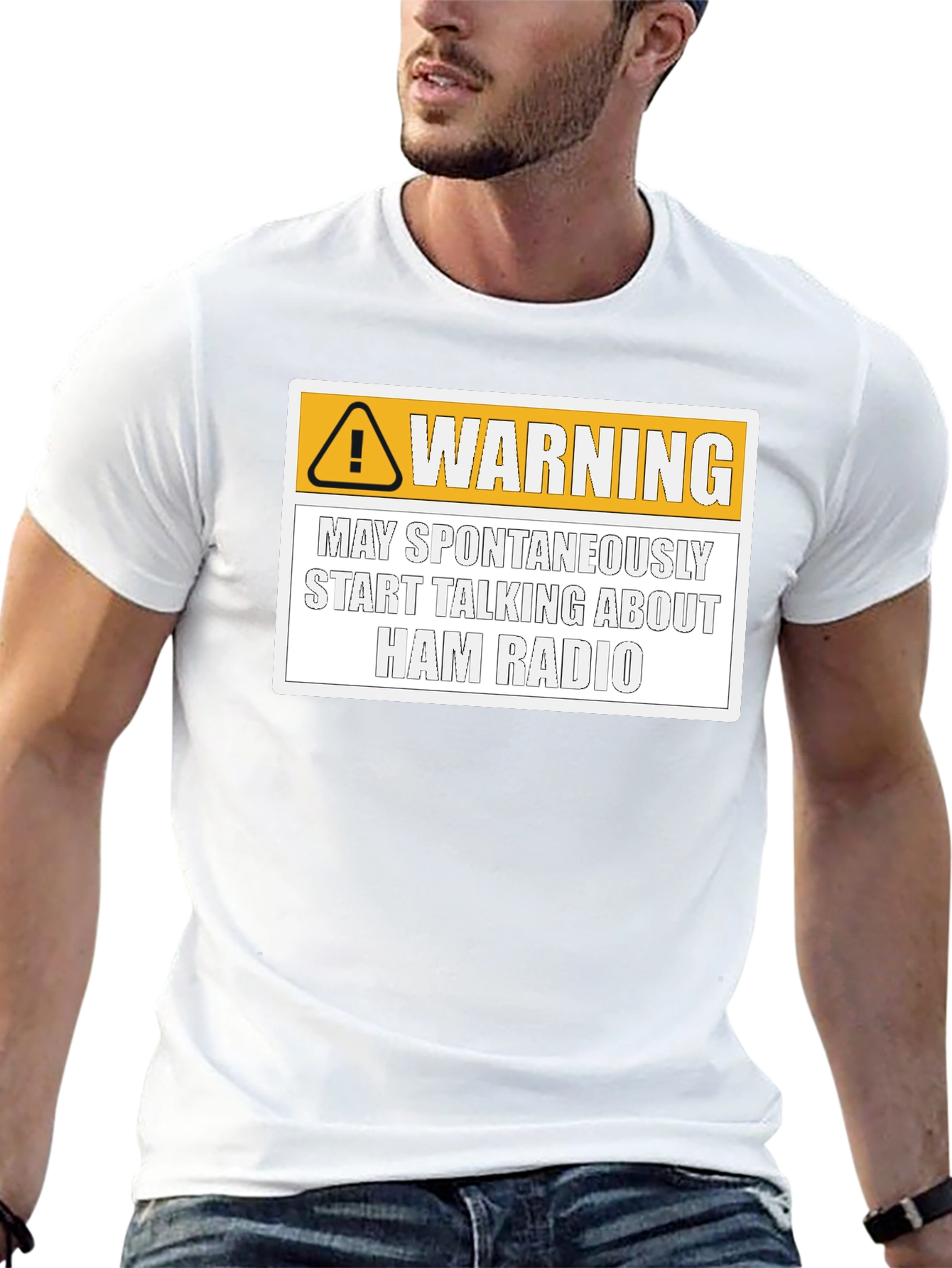Black Ham Radio Warning T-Shirt view 13