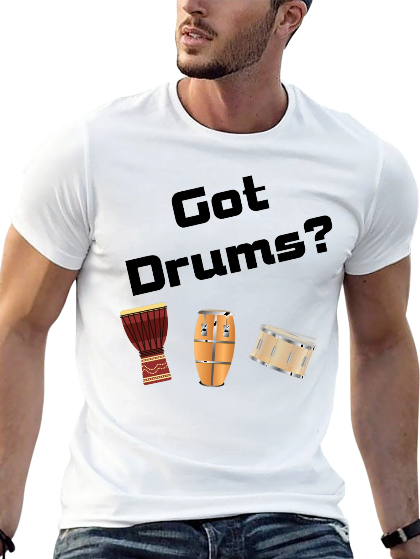 Black Got Drums? Black Graphic T-Shirt view 13
