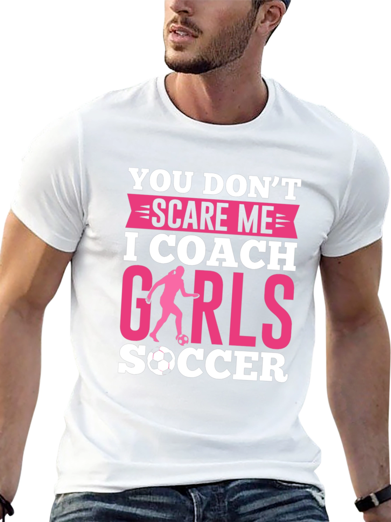 Black You Don't Scare Me, I Coach Girls Soccer T-Shirt view 13