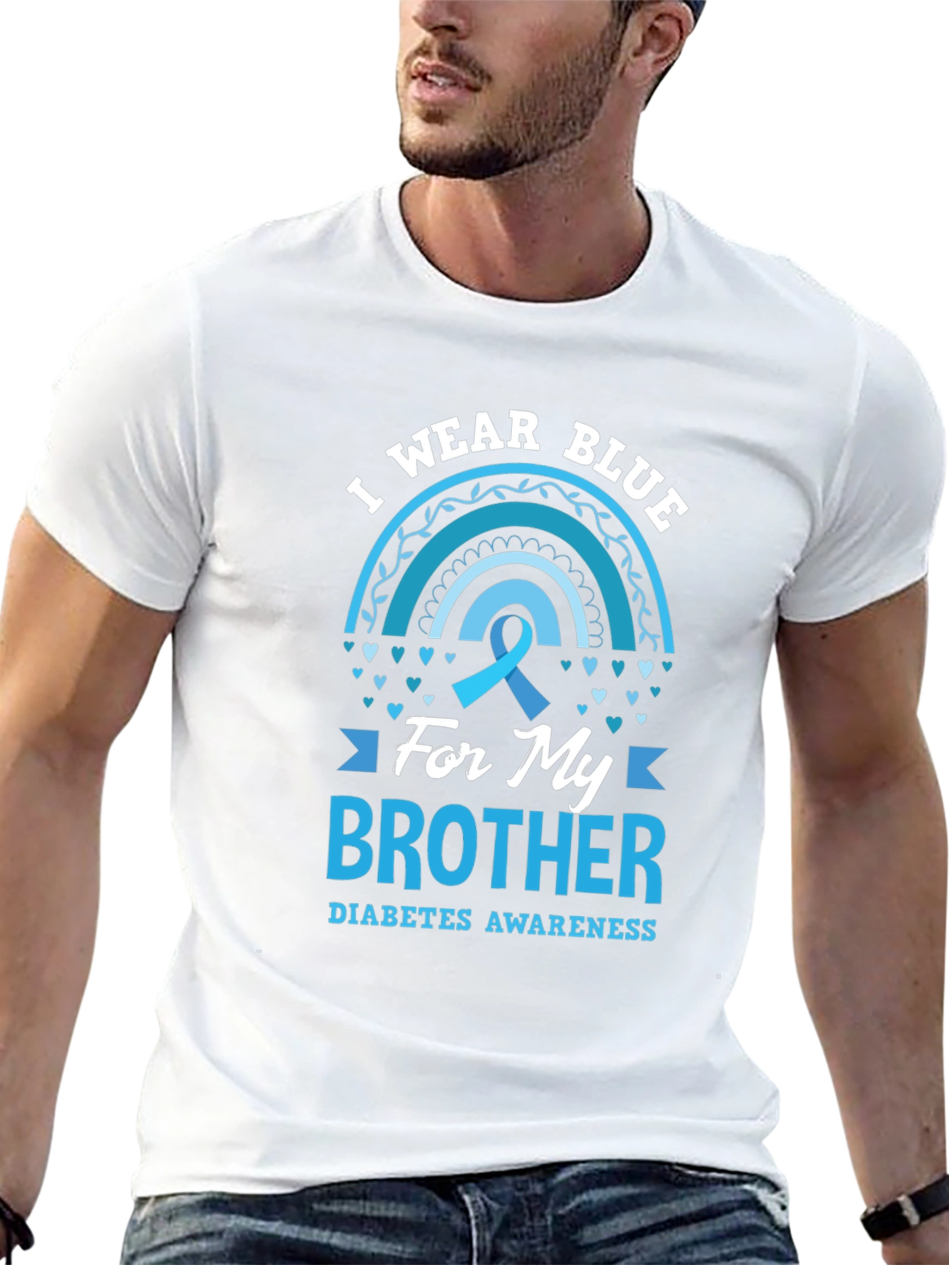 Black Diabetes Awareness Brother T-Shirt view 13