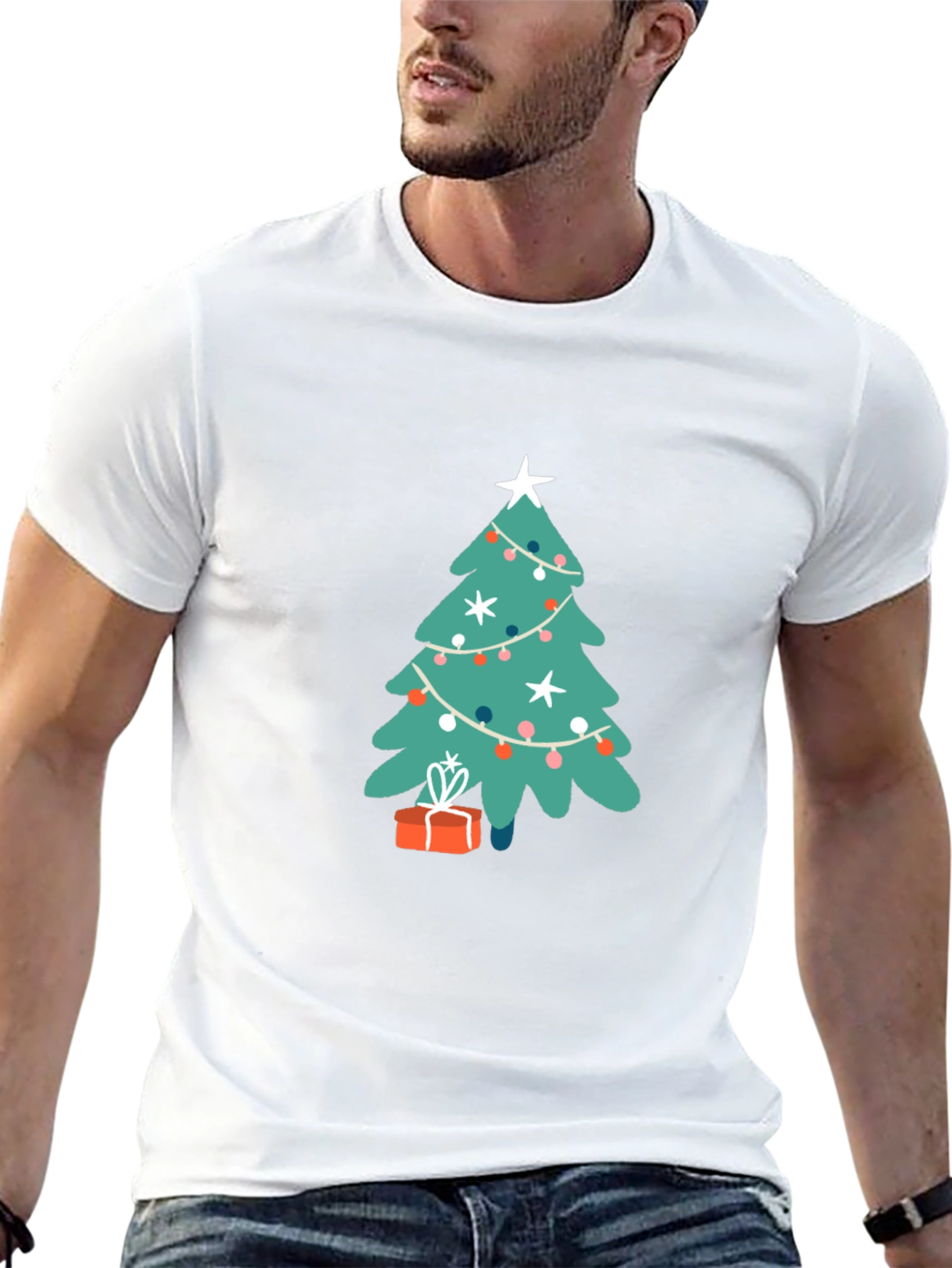 Black Festive Christmas Tree Graphic Tee - Holiday Cheer! view 13