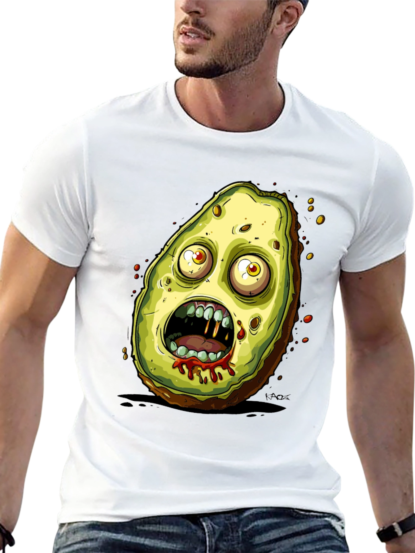 Black Zombie Avocado Graphic Tee - Black view 13