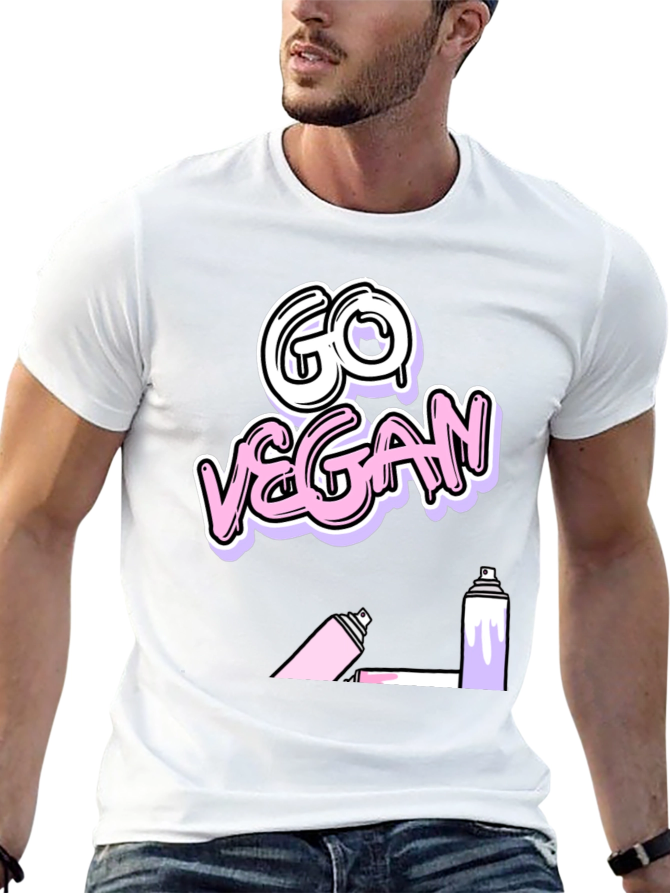 Black Go Vegan Graffiti T-Shirt view 13