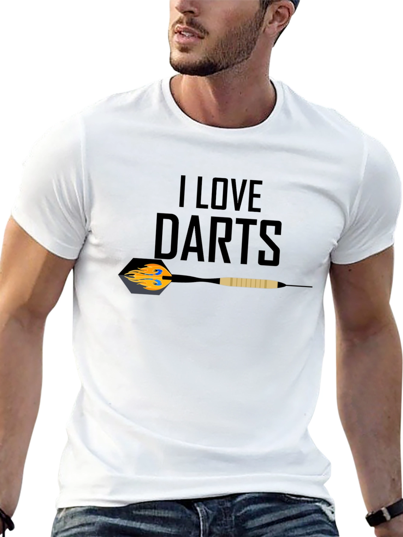 Black I Love Darts Graphic T-Shirt - Black view 13