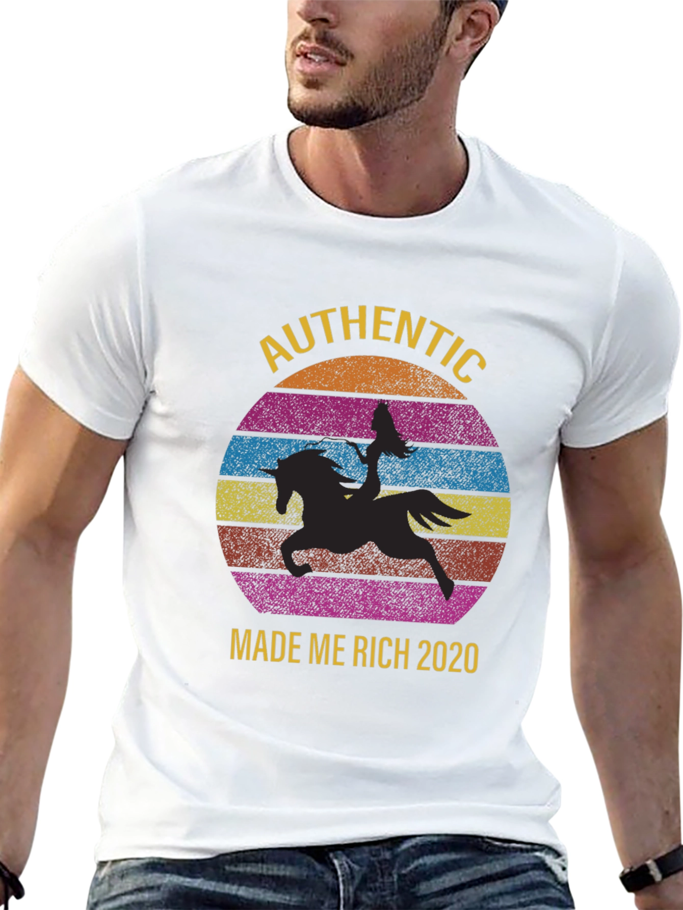 Black Authentic Made Me Rich 2020 T-Shirt view 13