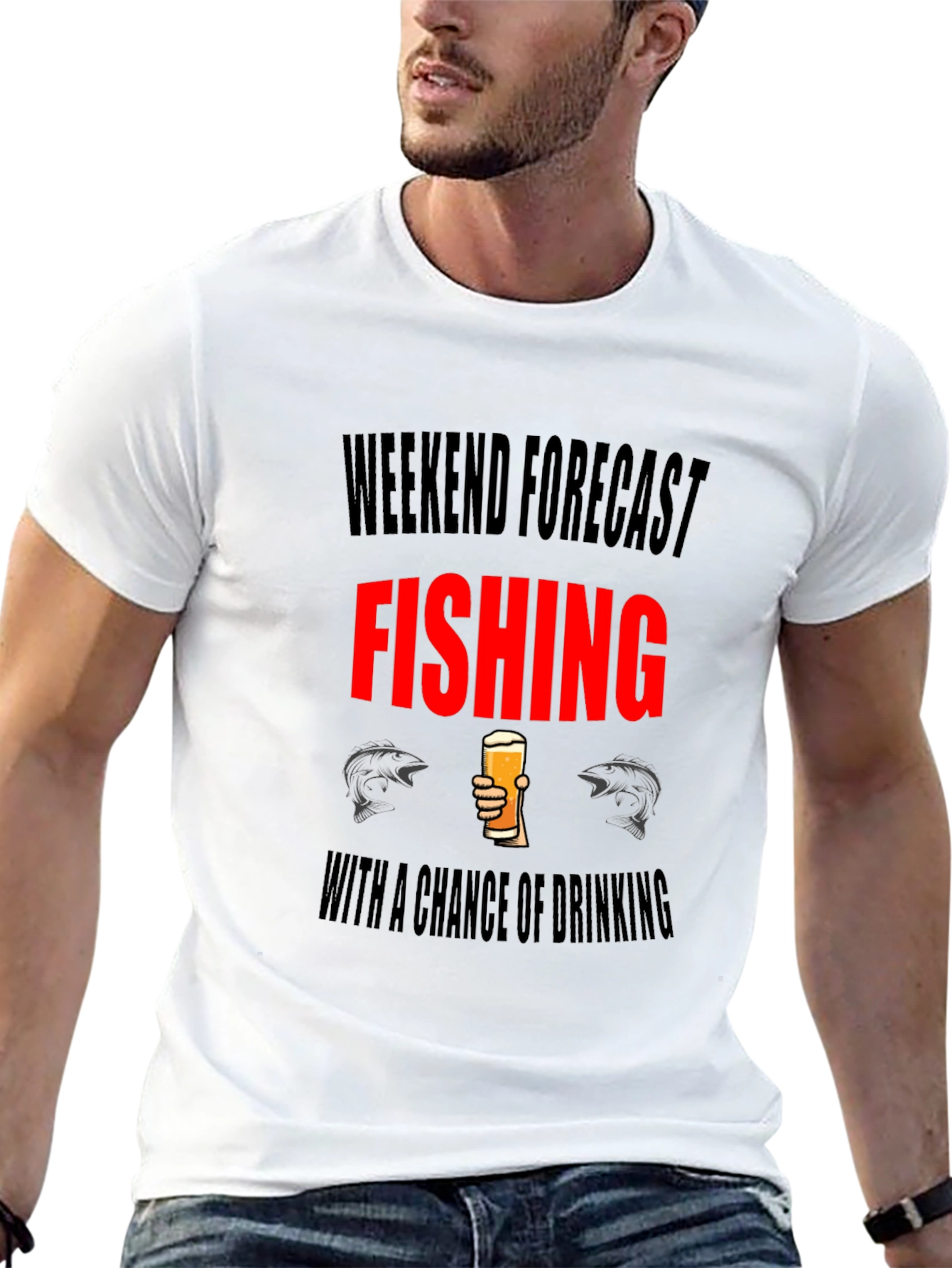 Black Weekend Fishing Forecast T-Shirt view 13