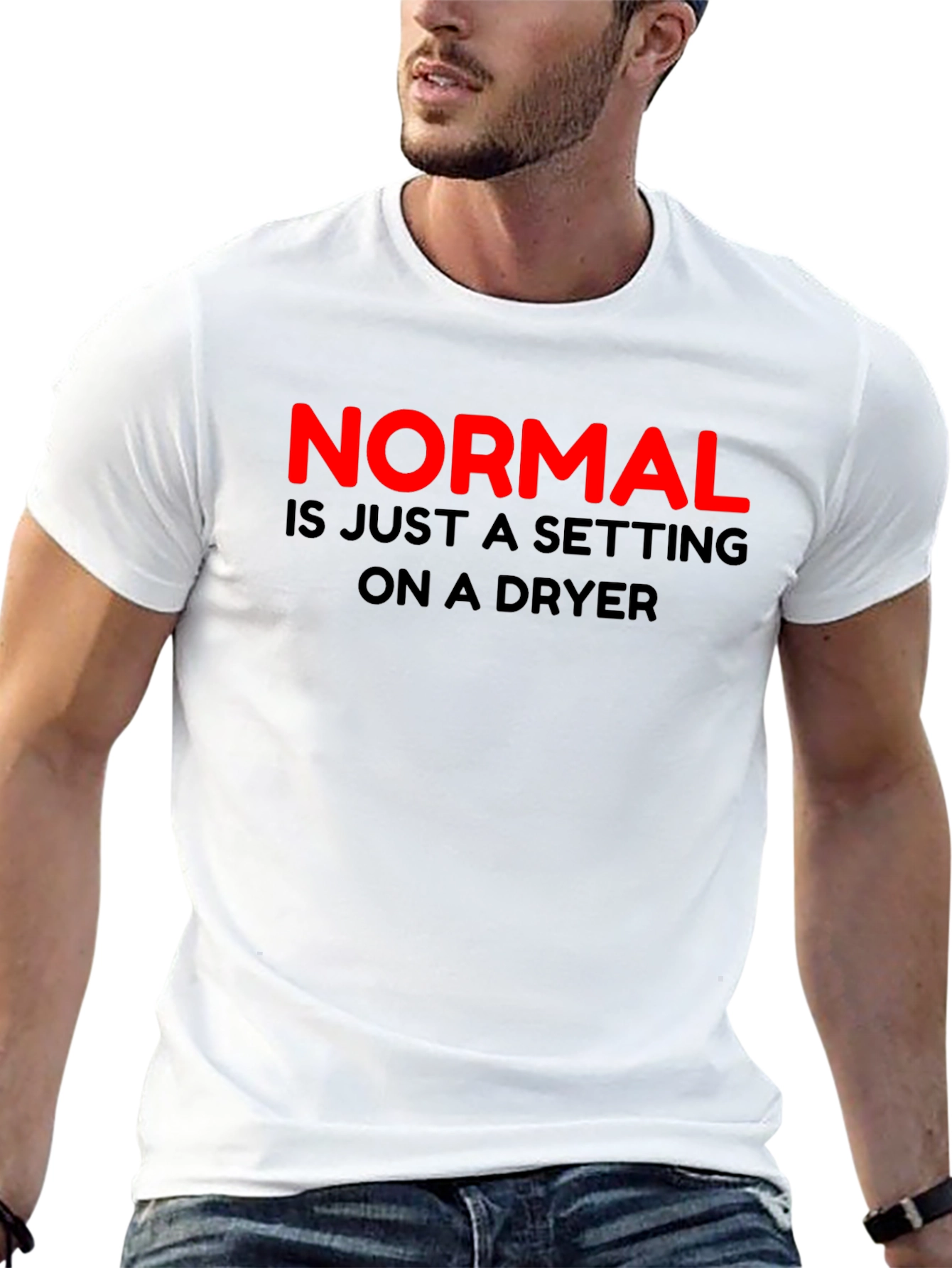 Black Normal Dryer Setting Men's Black T-Shirt view 13