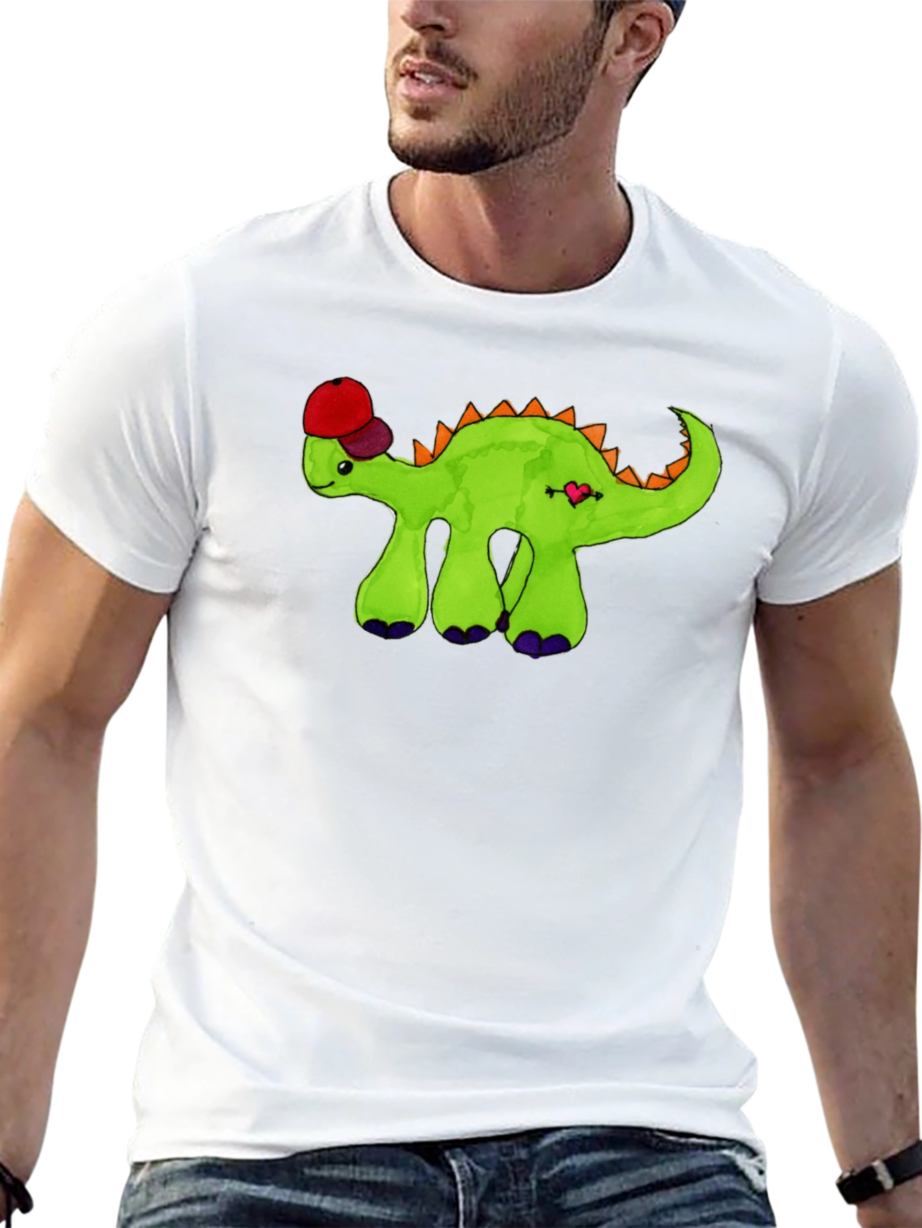 Black Dino with Hat Graphic Tee view 13