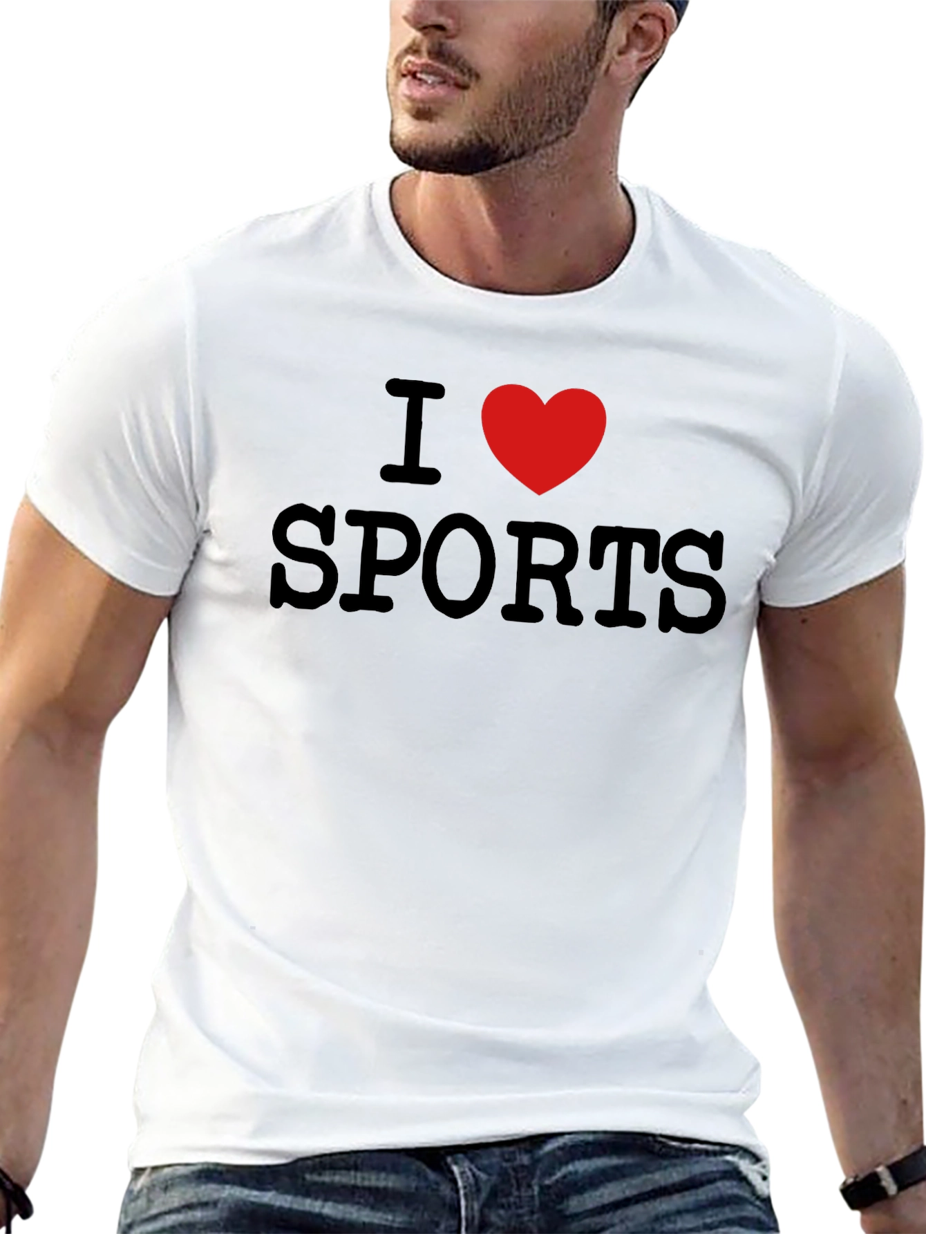 Black I Heart Sports Graphic Tee - Soft Cotton Blend view 13