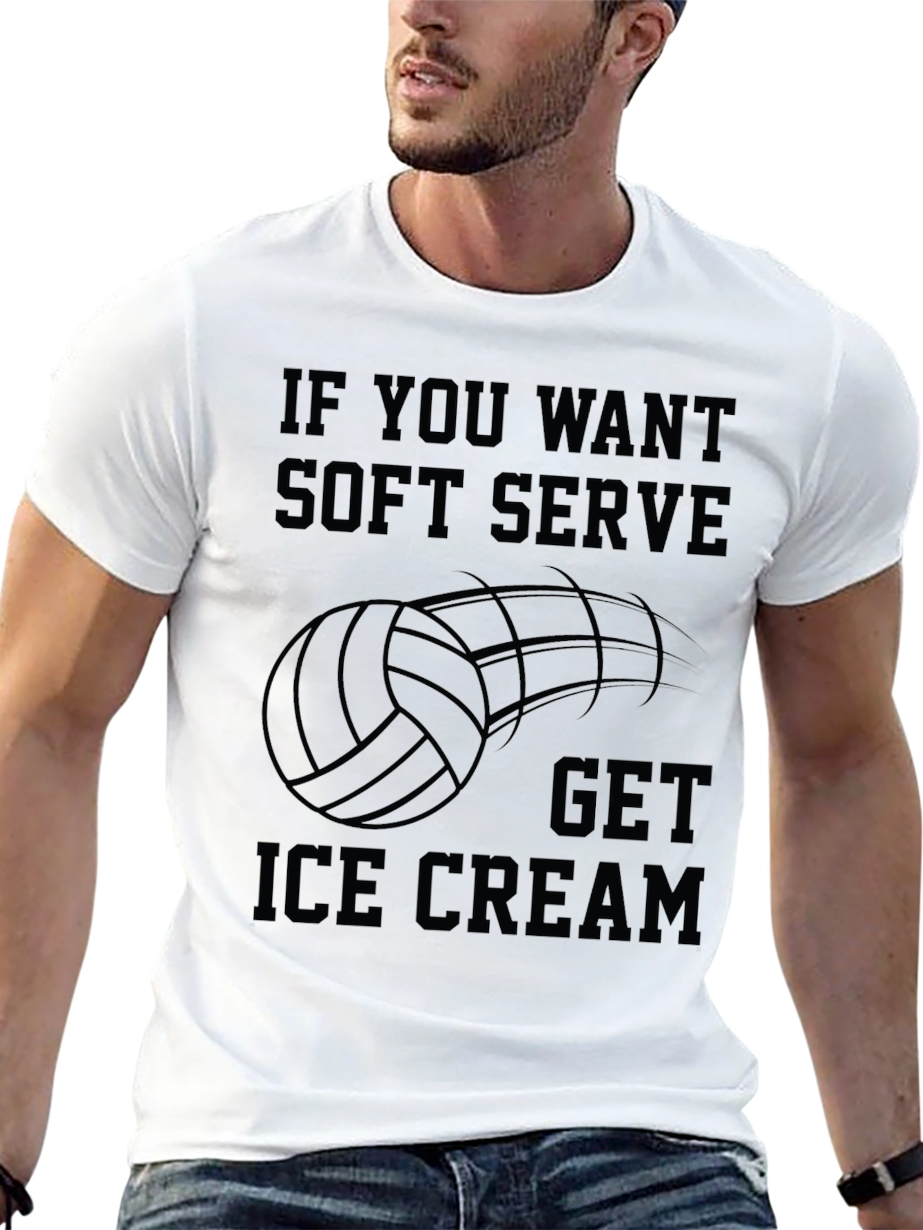 Black Volleyball Soft Serve Ice Cream T-Shirt view 13