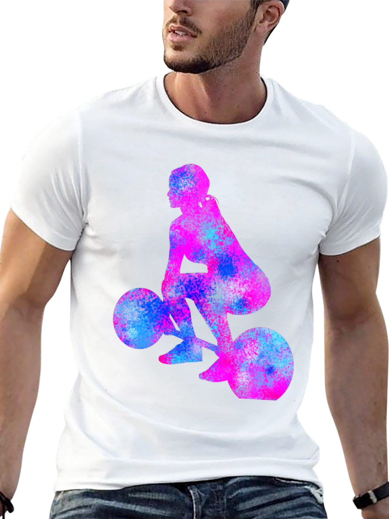 Black Weightlifting Girl Tee - Unique Workout Shirt view 13