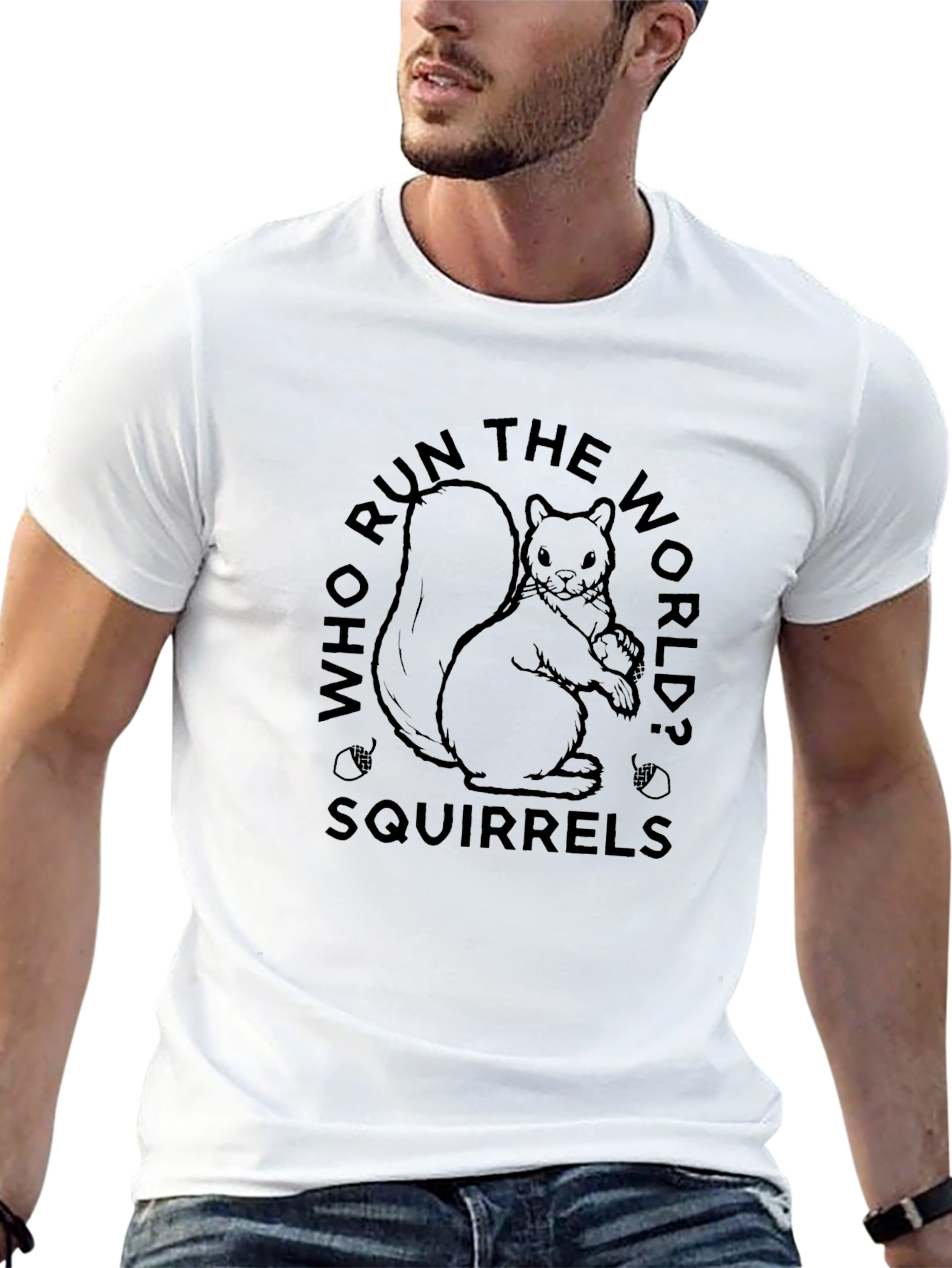 Black Who Run The World? Squirrels! T-Shirt view 13