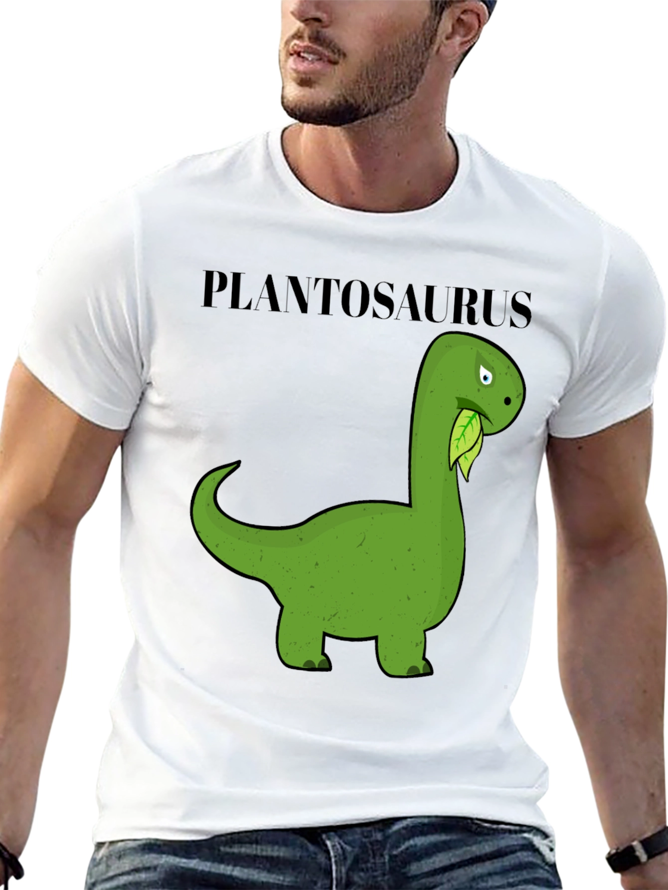 Black Plantosaurus T-Shirt - Funny Herbivore Dinosaur Tee view 13