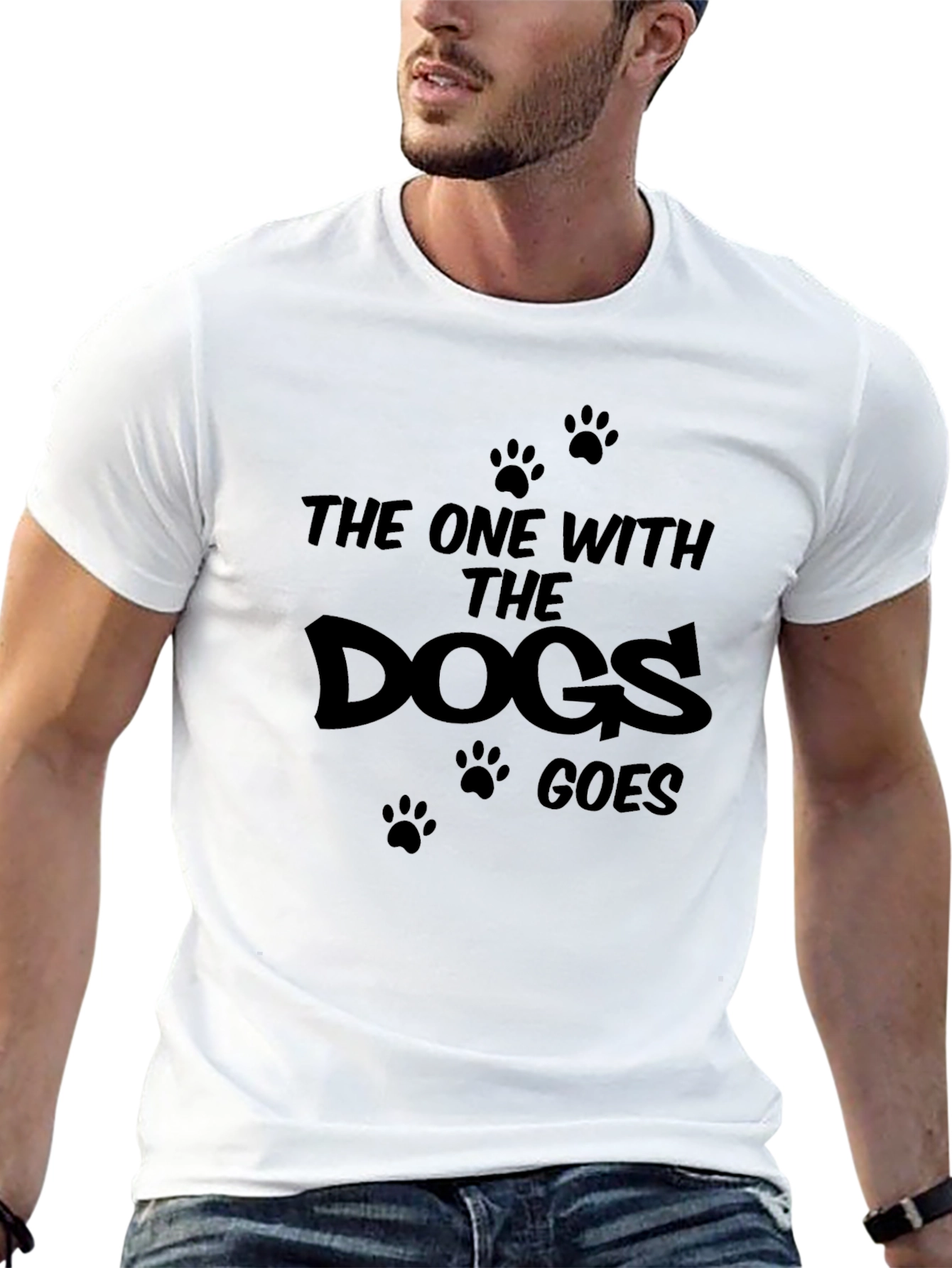 Black The One With The Dogs Goes Black T-Shirt view 13